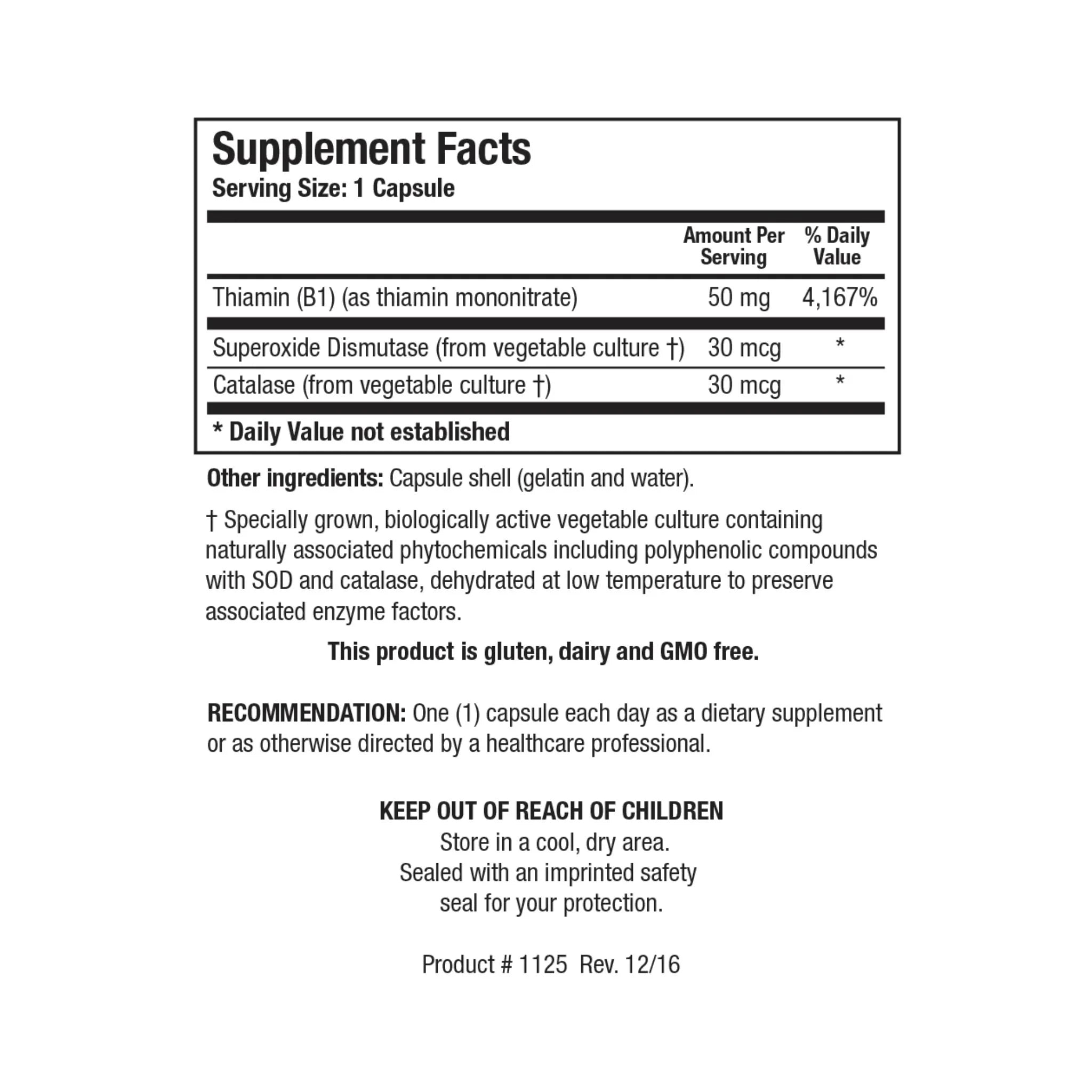 Biotics Research Thiamin 50 90c