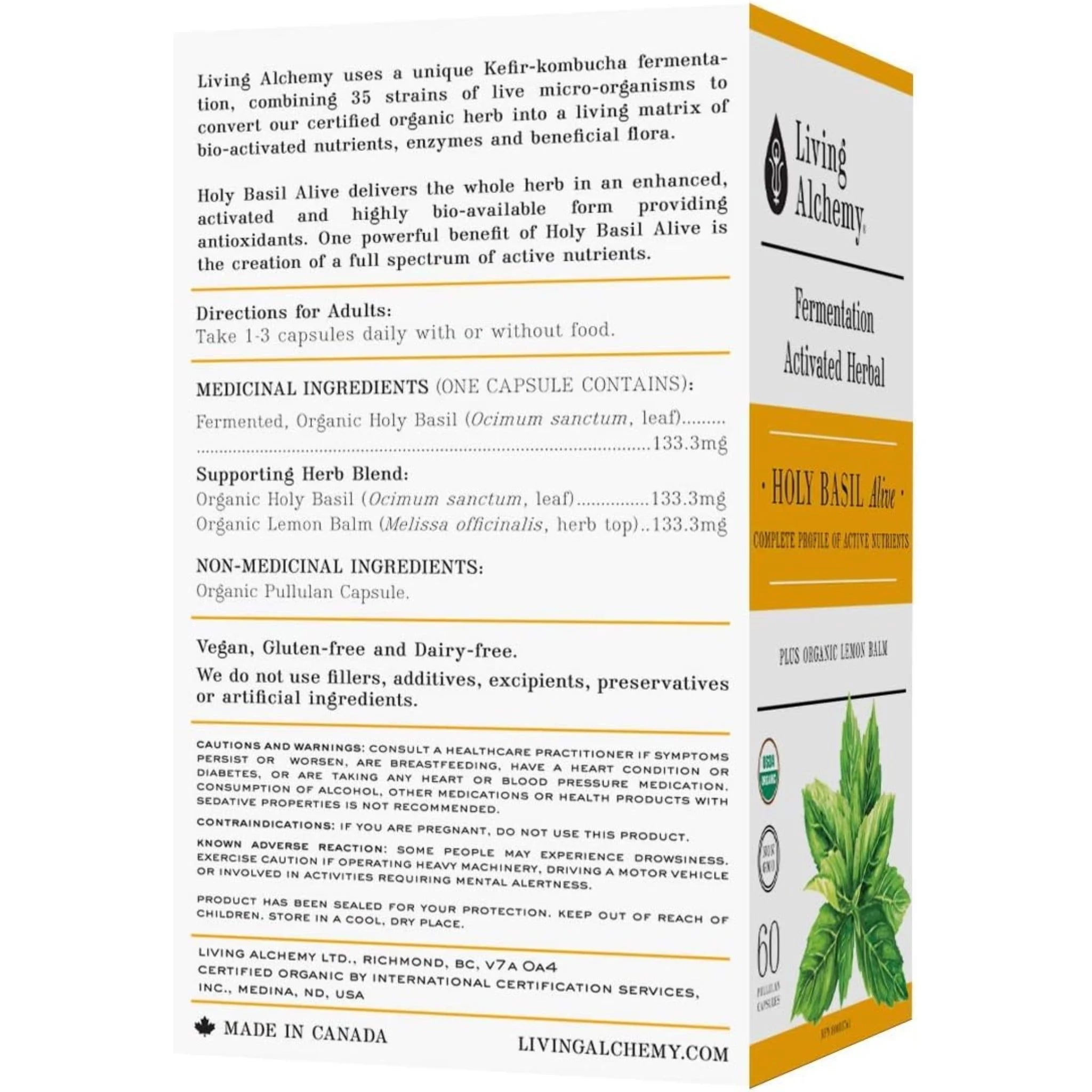 Living Alchemy Holy Basil Alive 60 Veg Capsules
