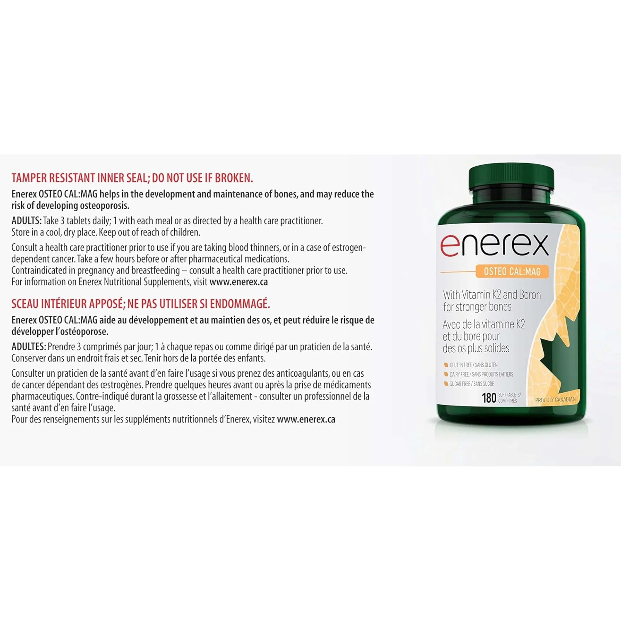 Enerex Osteo Cal-Mag 180 Tablets