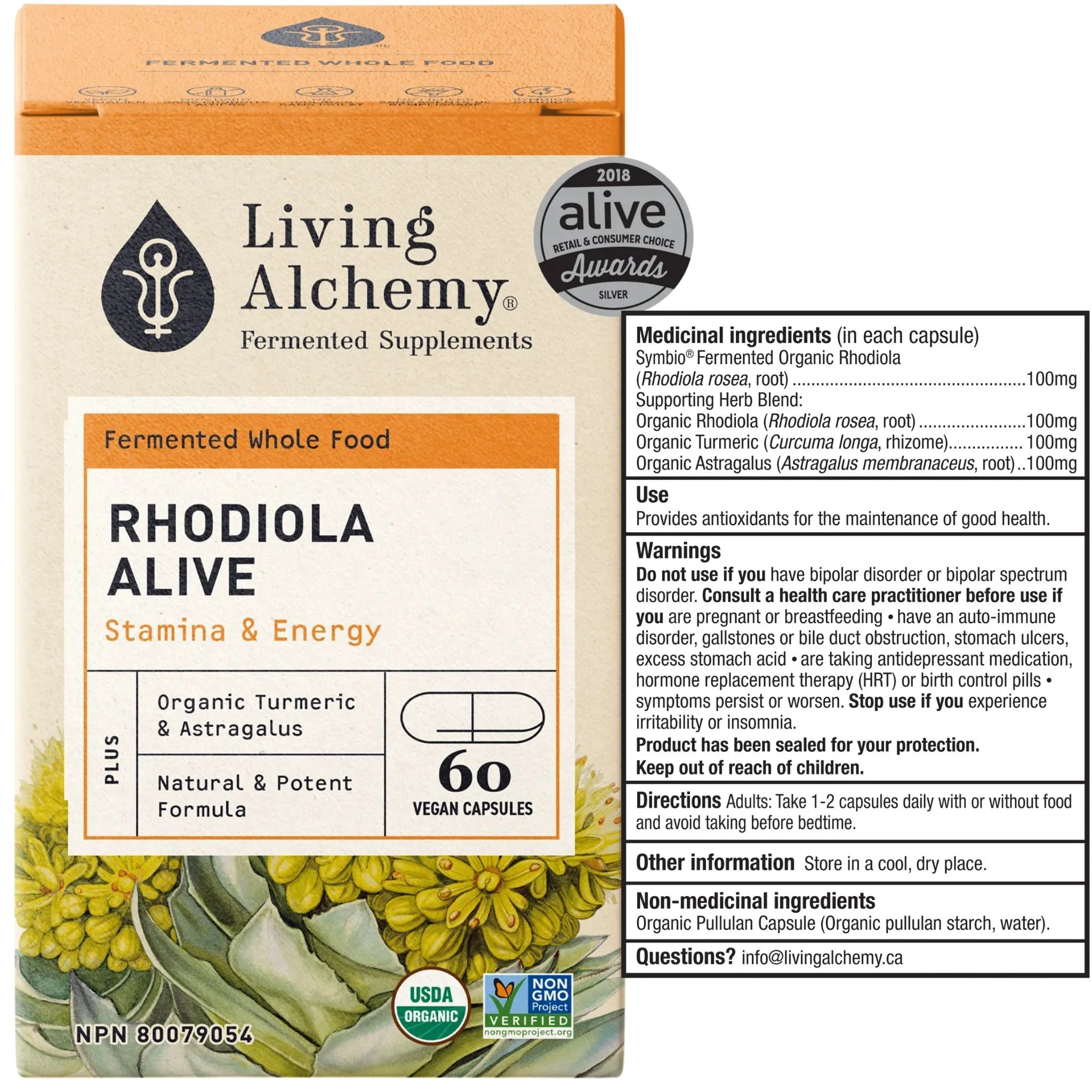 Living Alchemy Rhodiola Alive 60 Veg Capsules