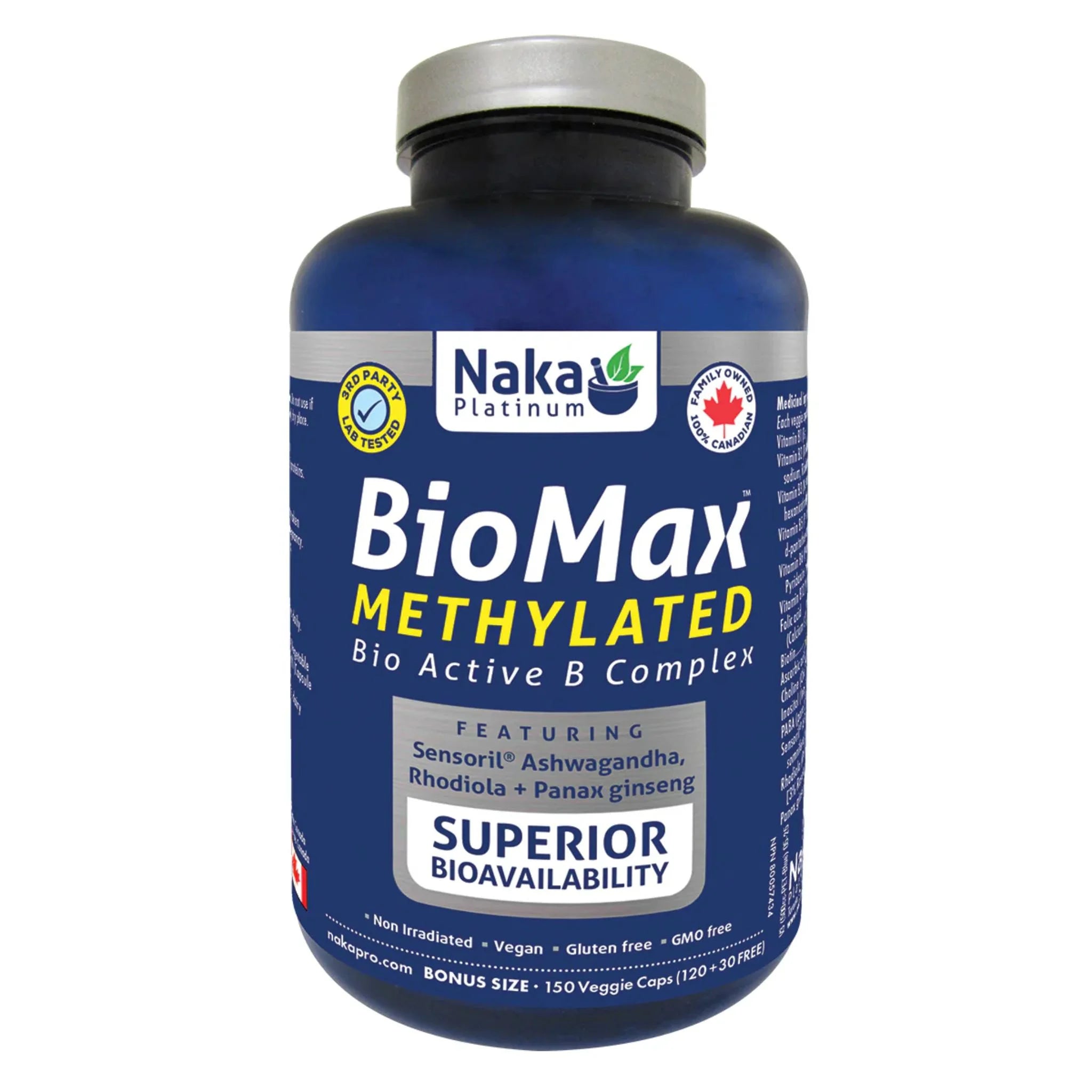 Naka B100 BioMax Bonus 150 Veg-Caps - Nature's Source Inc