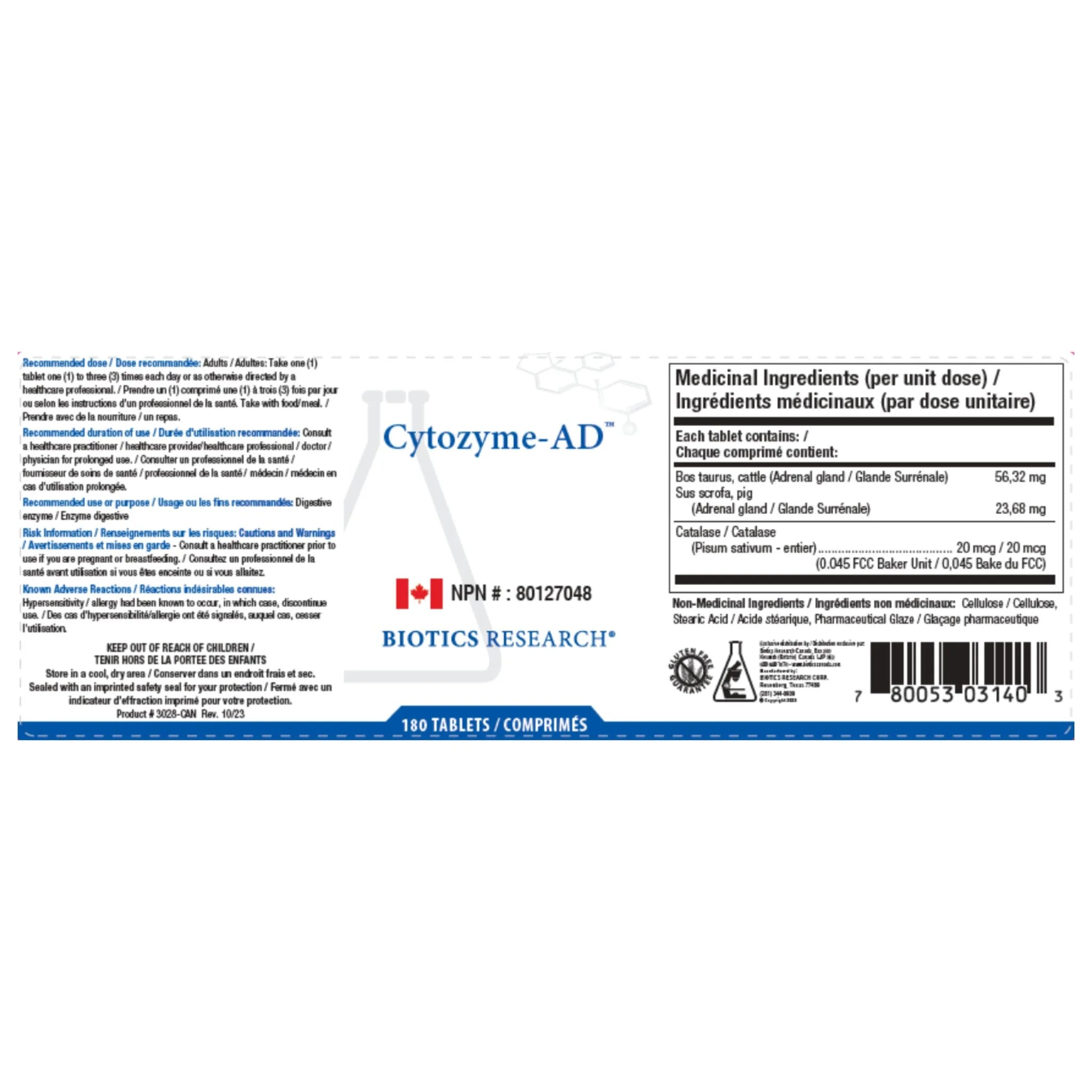 Biotics Research Cytozyme-AD 180t