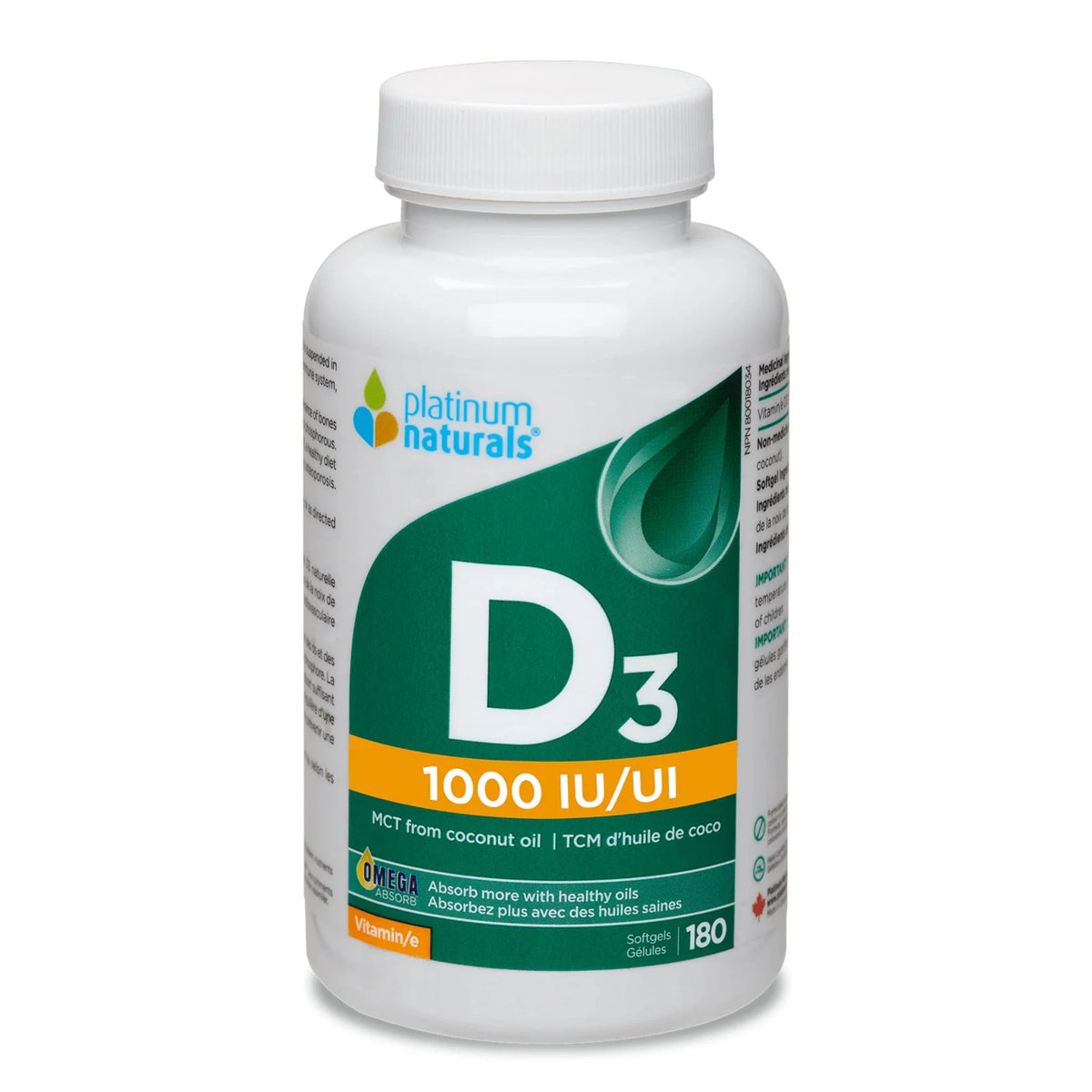 Platinum Naturals Vitamin D3 180 caps