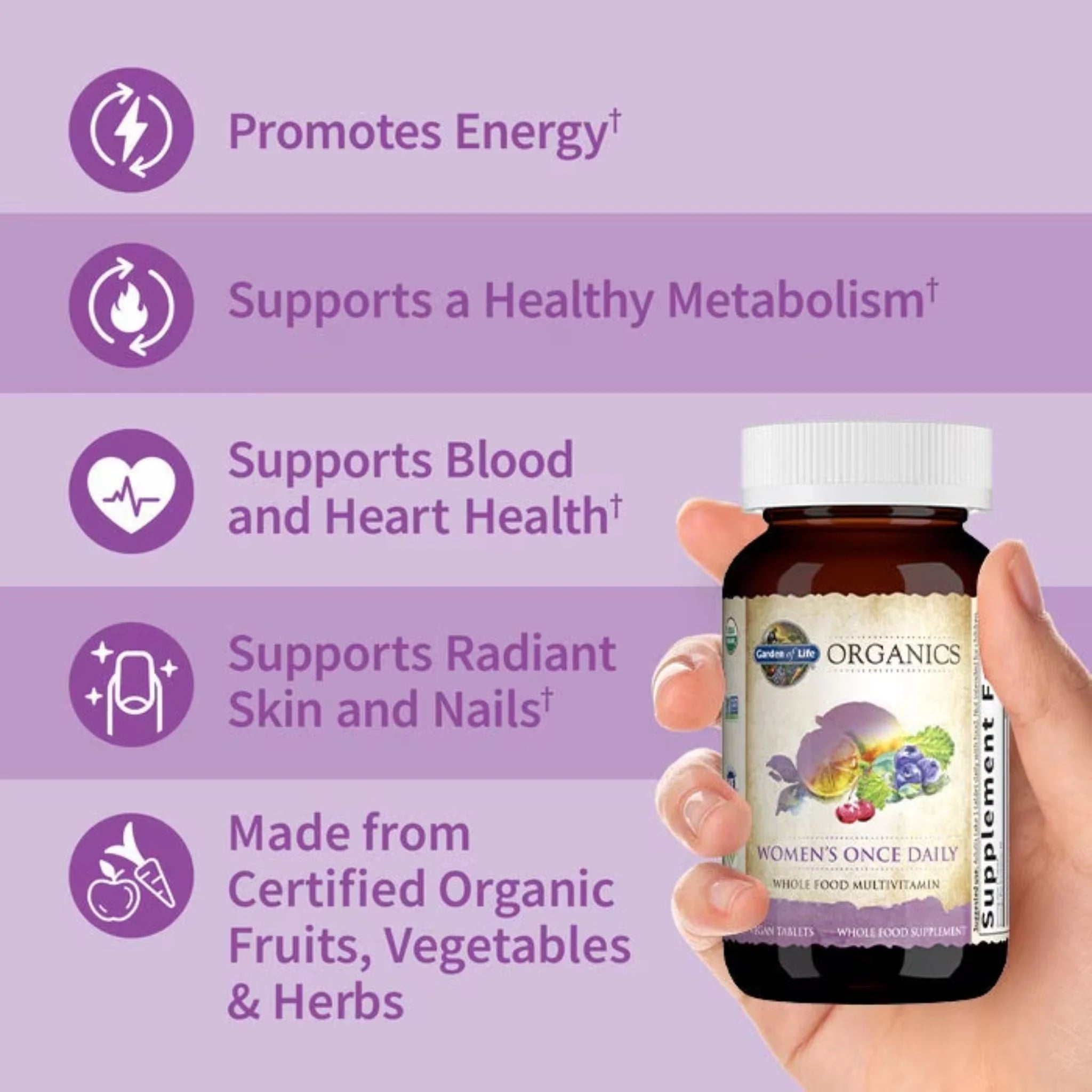 Garden Of Life Organics Women's Once Daily Multivitamin 30 Vegan Tablets