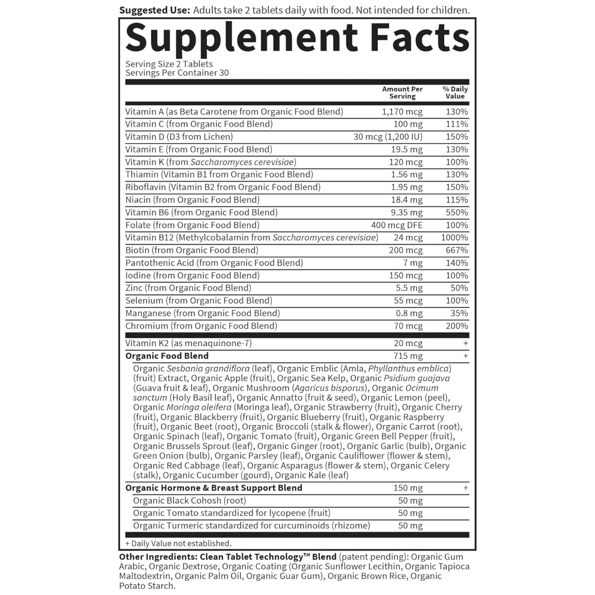 Garden Of Life Organics Women's Multi 40+ Multivitamin 60 Vegan Tablets - Nature's Source Inc