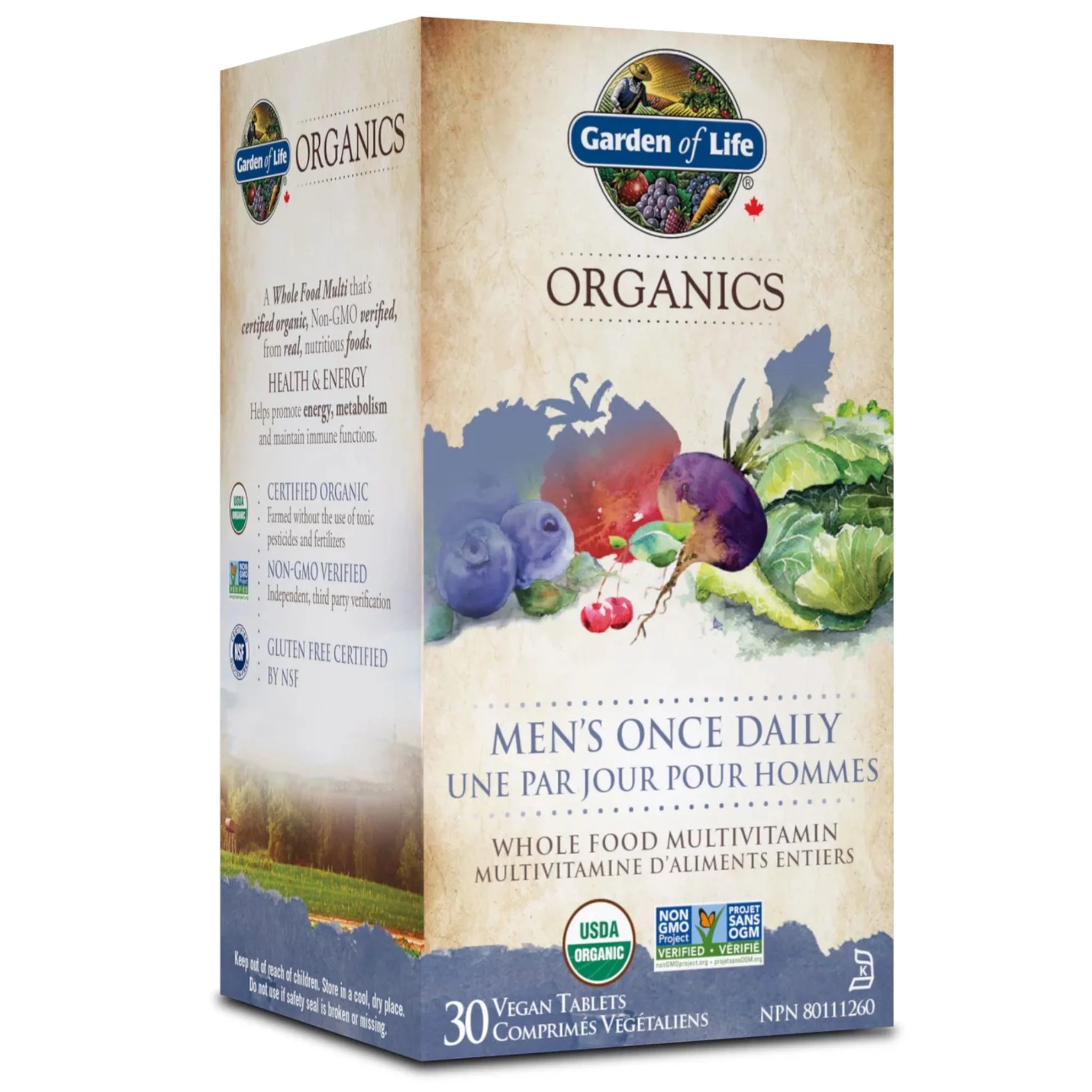 Garden Of Life Organics Men's Once Daily Multivitamin 30 Vegan Tablets