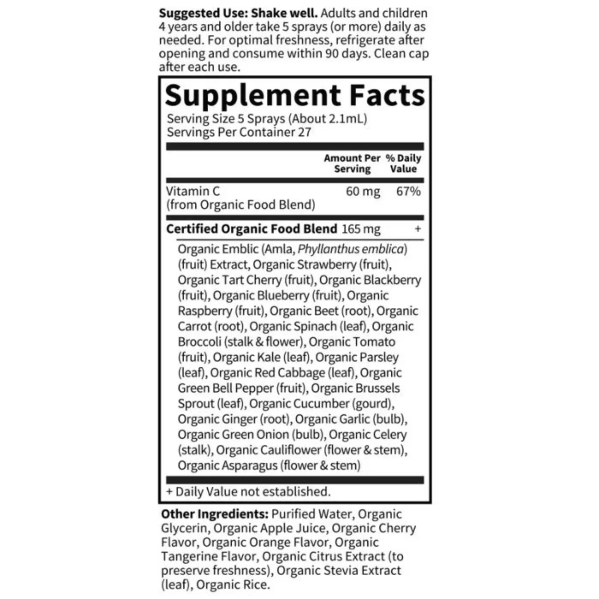 Garden Of Life Organics Vitamin C Organic Spray Cherry-Tangerine 58ml