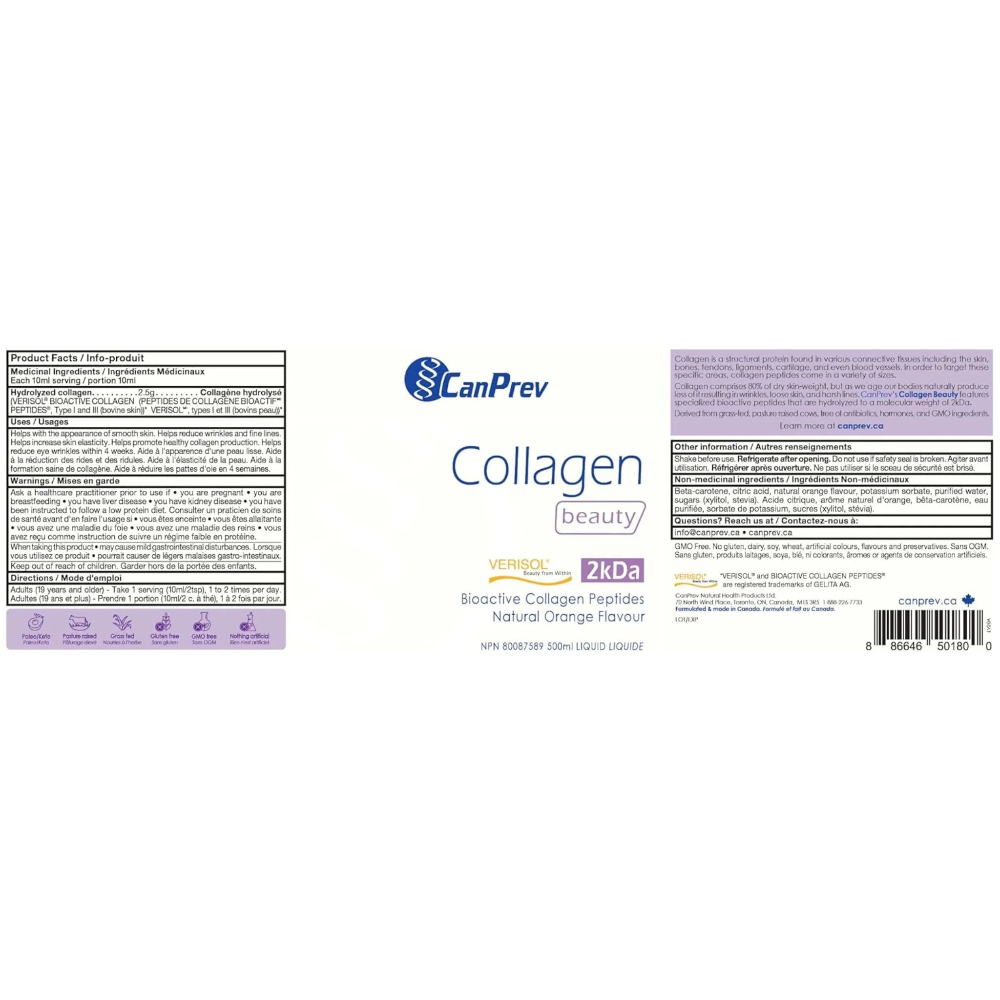 CanPrev Collagen Beauty 500ml - Nature's Source Inc