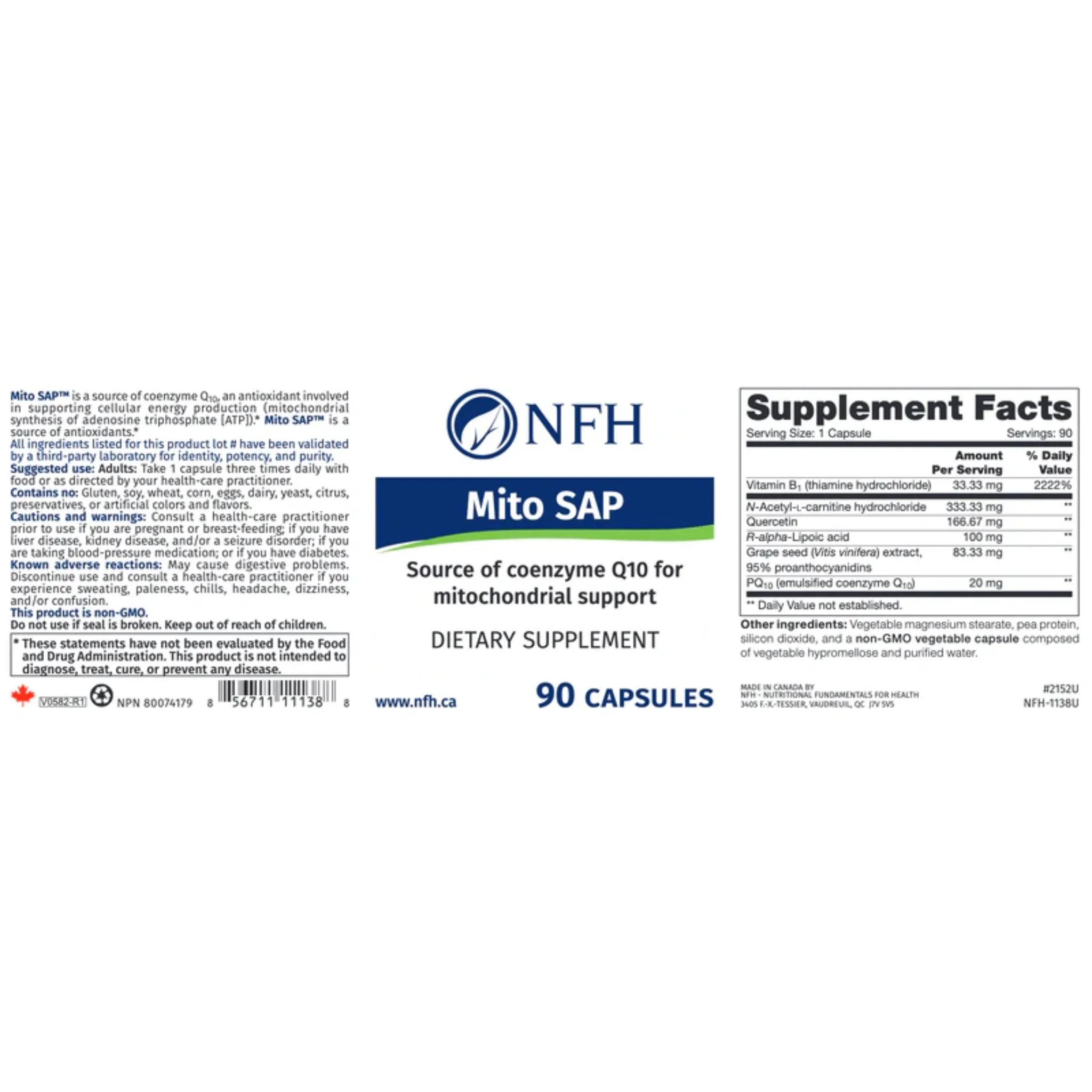 NFH Mito Sap 90 Capsules - Nature's Source Inc