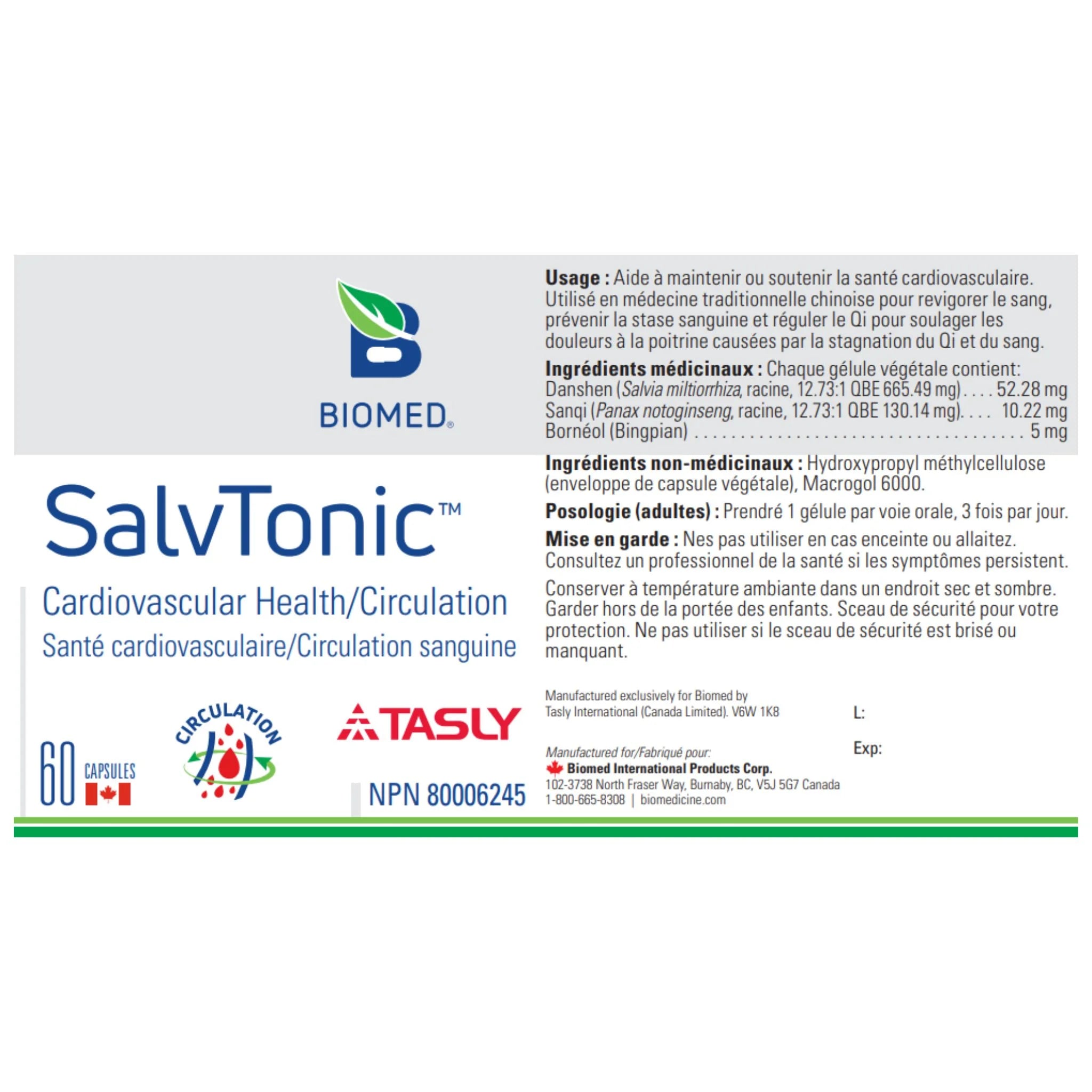 Biomed Salvtonic 60 Capsules - Nature's Source Inc