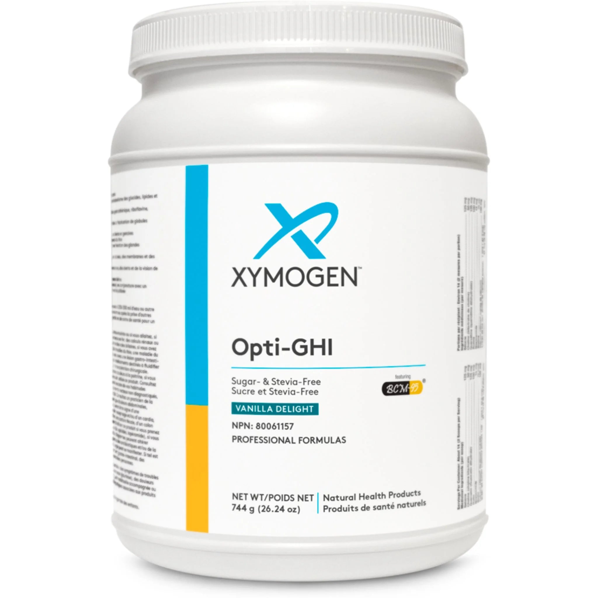 XYMOGEN Opti-GHI Sugar & Stevia Free Vanilla, 744g - Nature's Source Inc