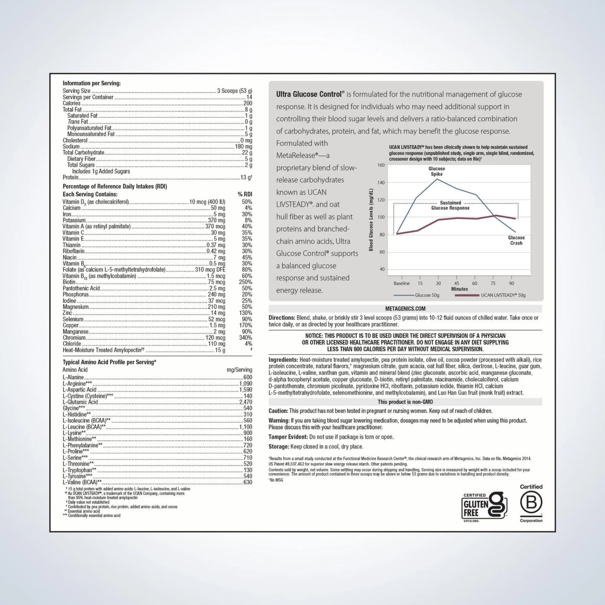 Metagenics Ultra Glucose Chocolate 742g - Nature's Source Inc