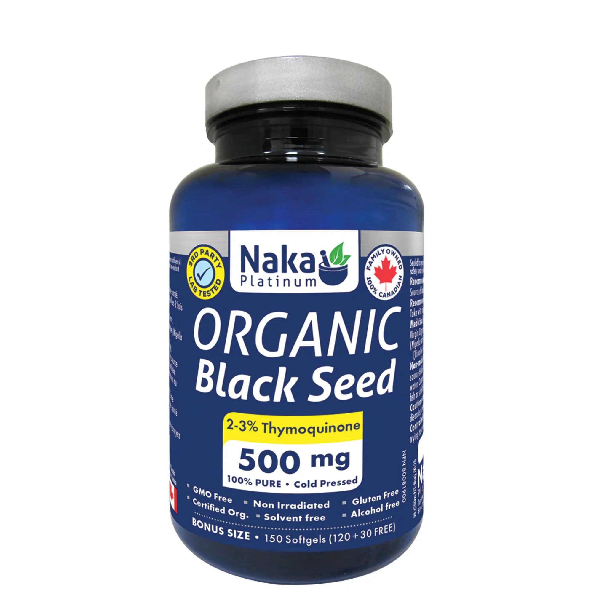 Naka Organic Black Seed Oil 150 Softgels - Nature's Source Inc