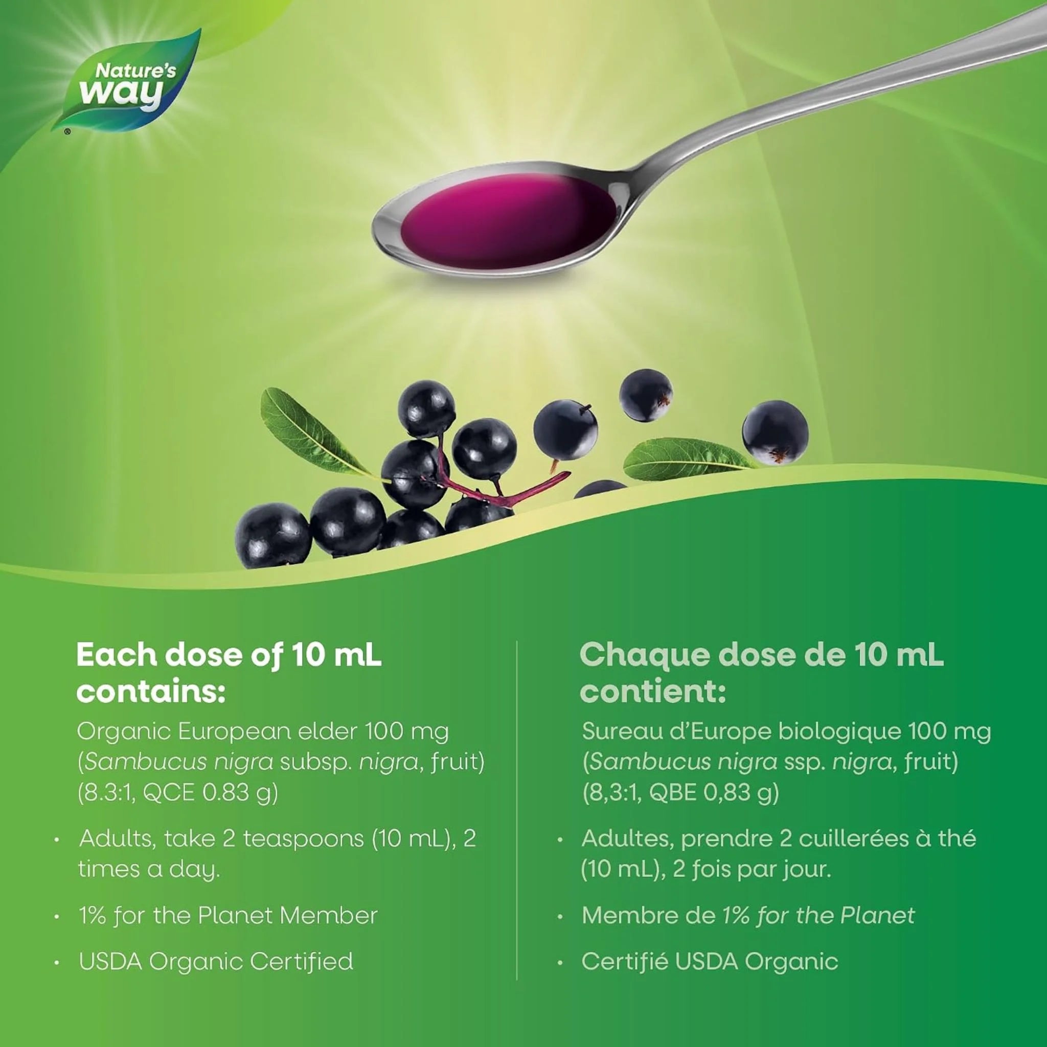 Natures Way Organic Sambucus Elderberry - Cold And Flu 120ml