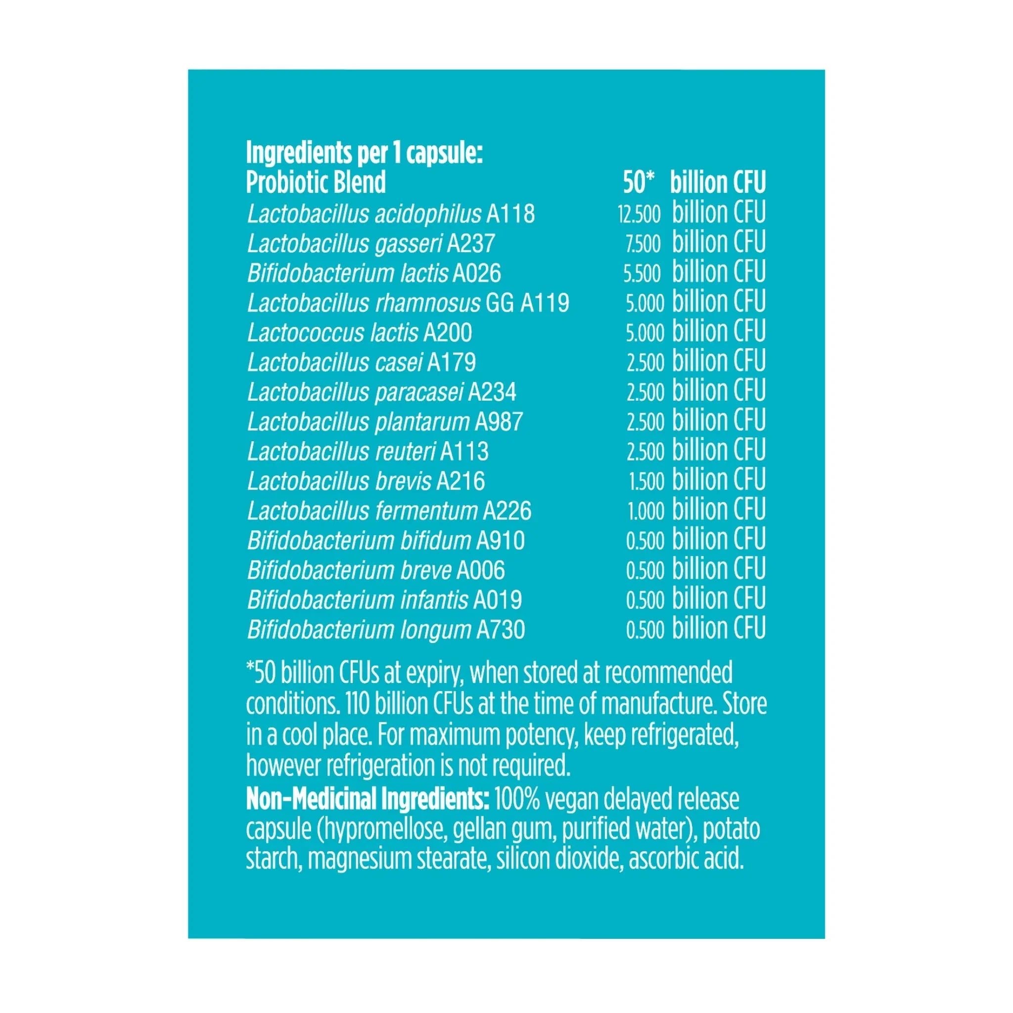 Genuine Health Advanced Gut Health Probiotic Women 50 Billion CFU 30 VCaps - Nature's Source Inc