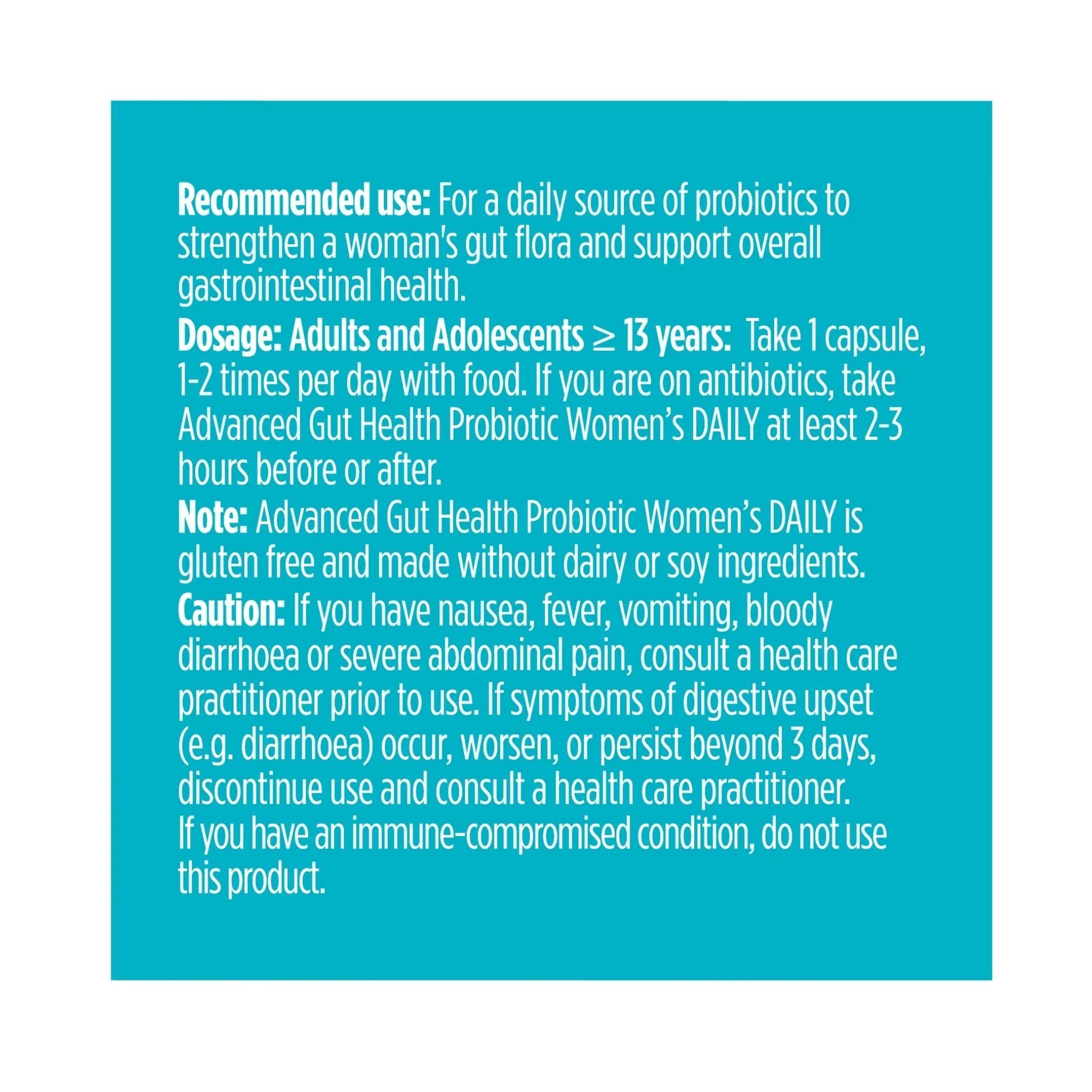 Genuine Health Advanced Gut Health Probiotic Women 50 Billion CFU 30 VCaps - Nature's Source Inc