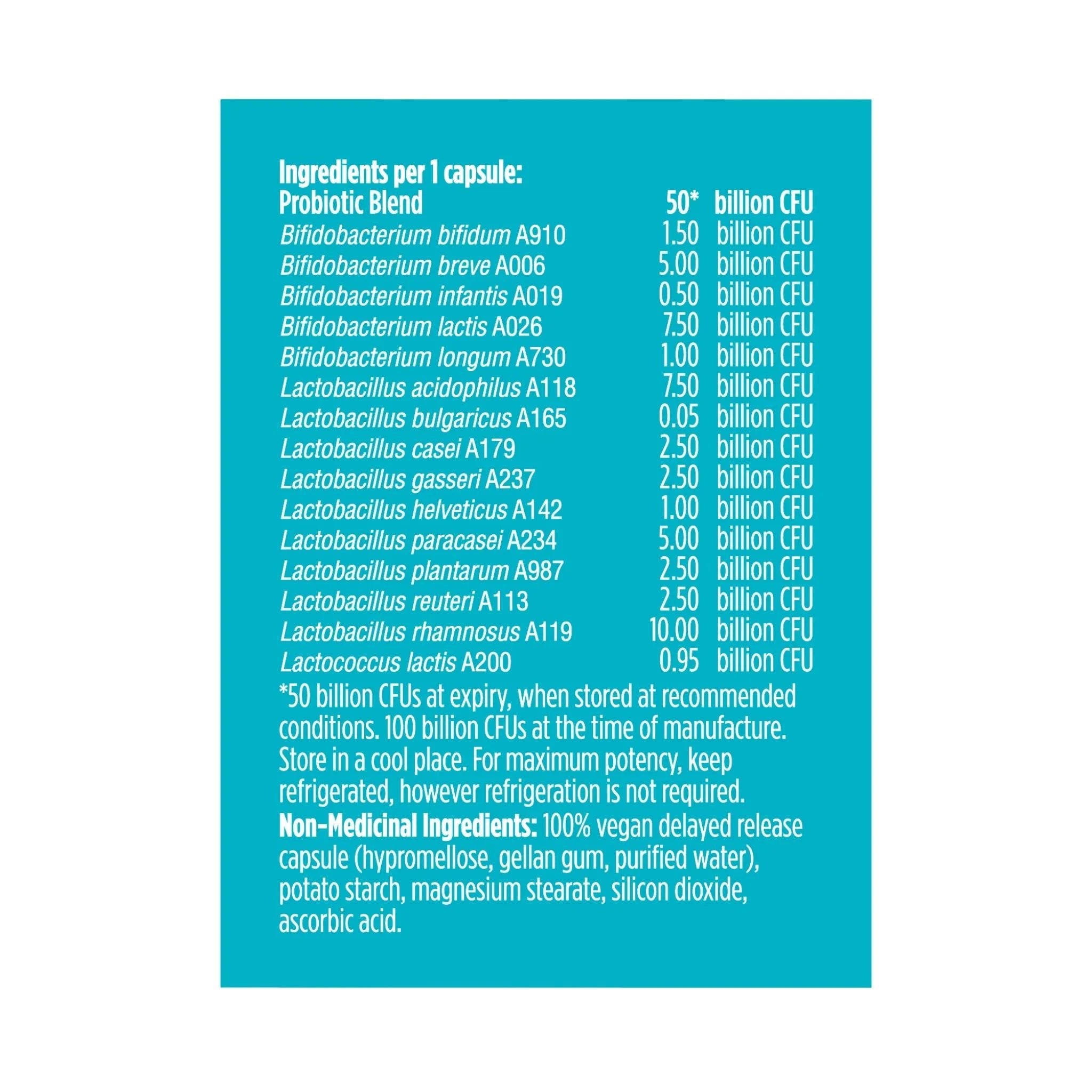 Genuine Health Advanced Gut Health Probioticc 50 billion CFU (30 VeganCaps) - Nature's Source Inc