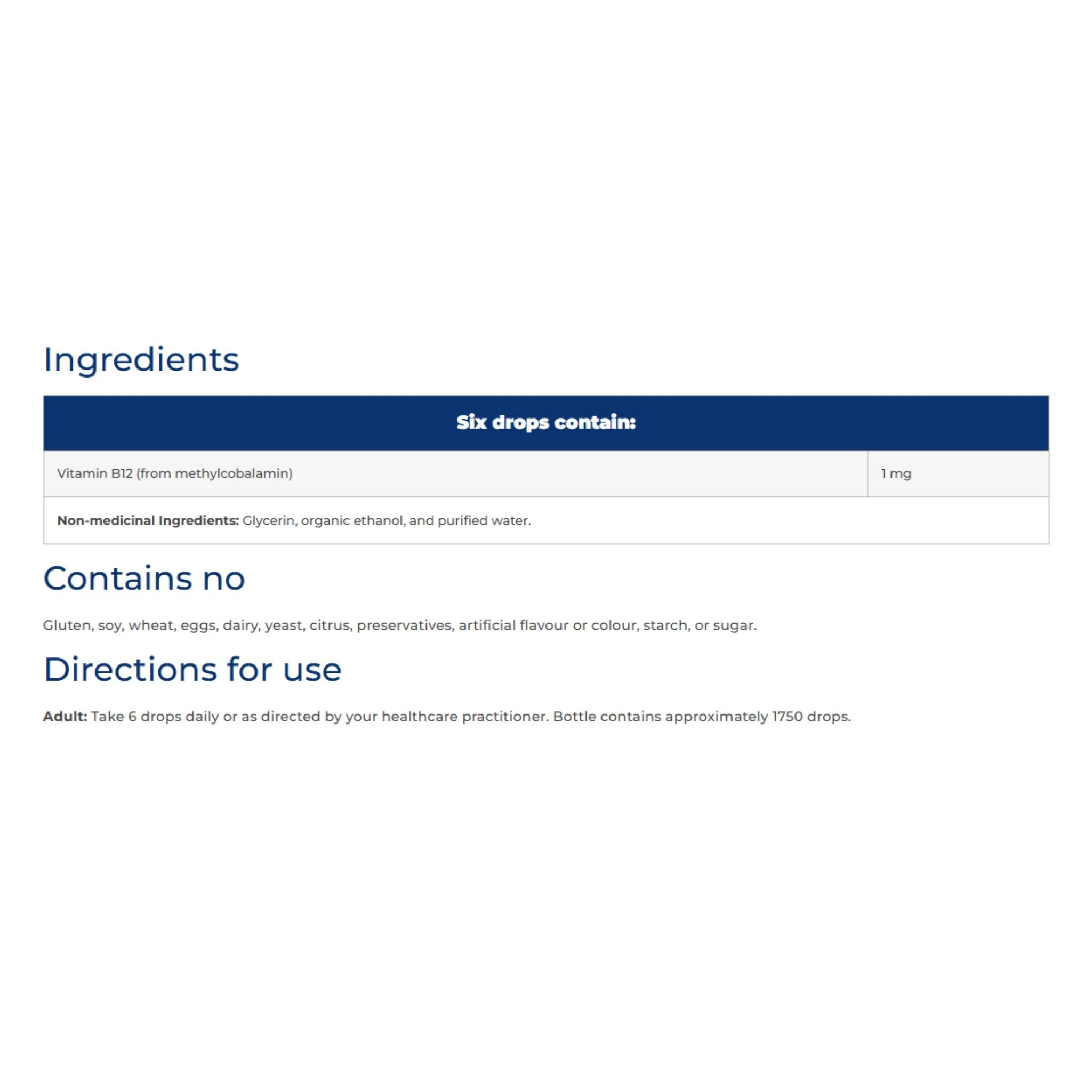 NFH Liquid B12 SAP 50 ml - Nature's Source Inc