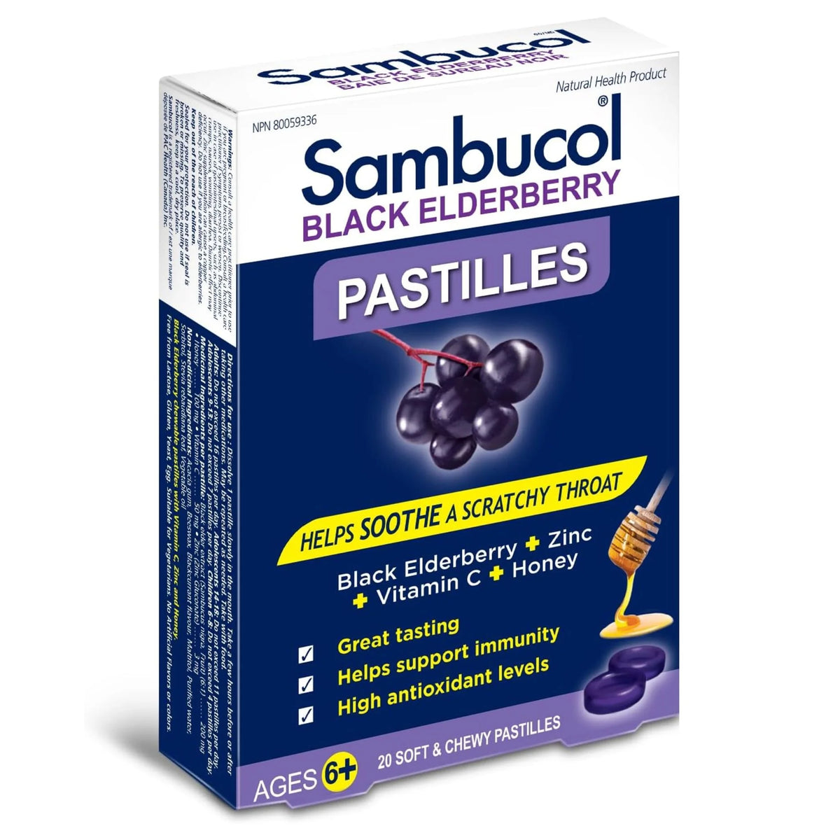 Sambucol Black Elderberry Pastilles 20 Cewable