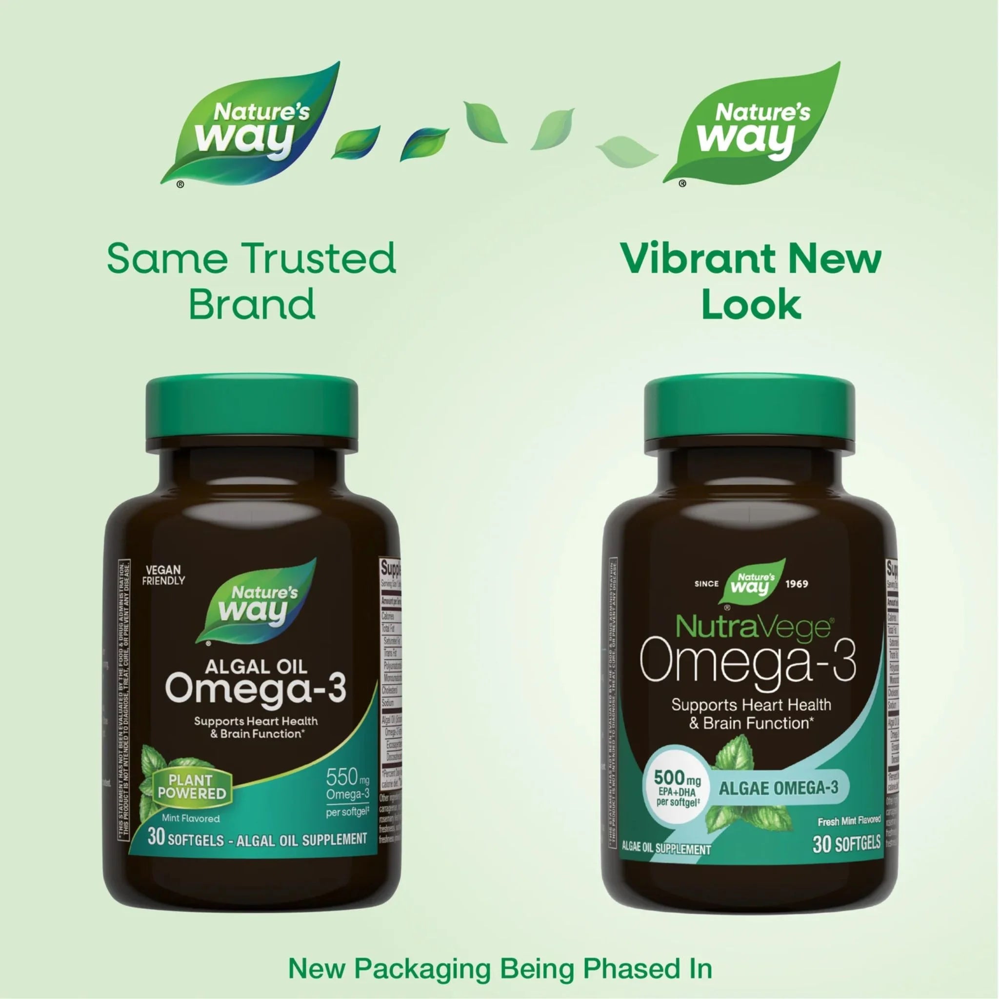 NutraVege Plant Based Omega 3 Liquid Gels (Fresh Mint) 30 Softgels