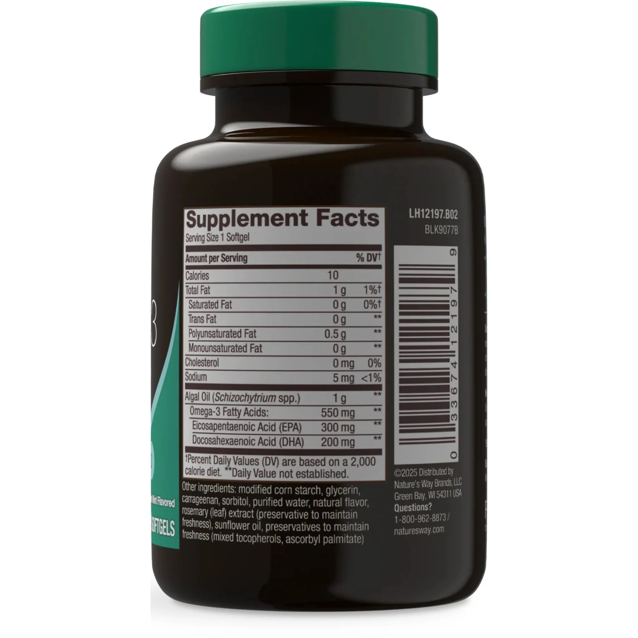 NutraVege Plant Based Omega 3 Liquid Gels (Fresh Mint) 30 Softgels