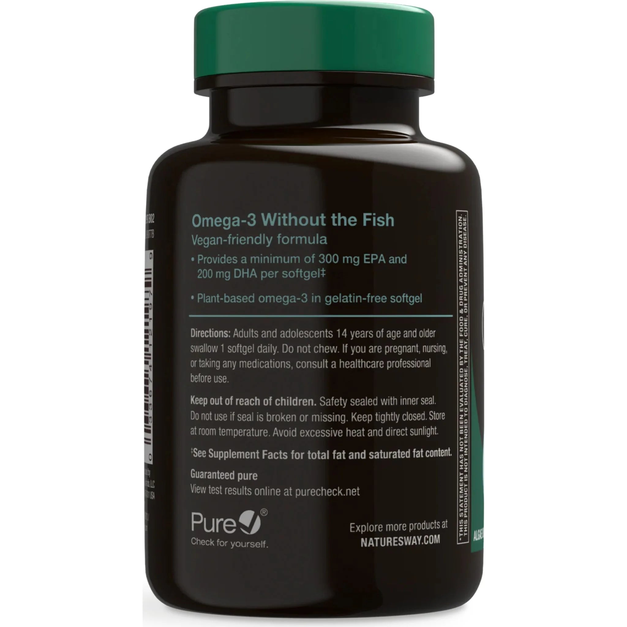 NutraVege Plant Based Omega 3 Liquid Gels (Fresh Mint) 30 Softgels