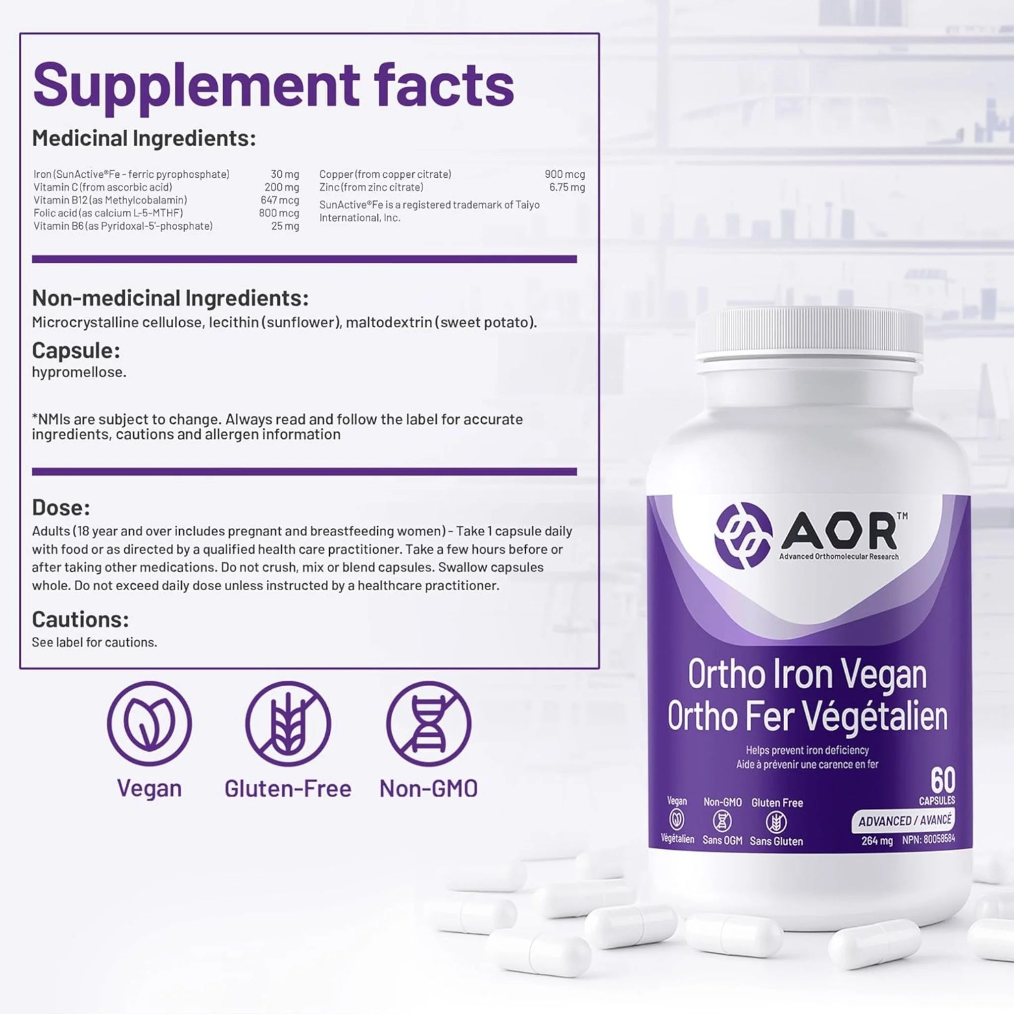 AOR Ortho Iron Vegan 60 Capsules