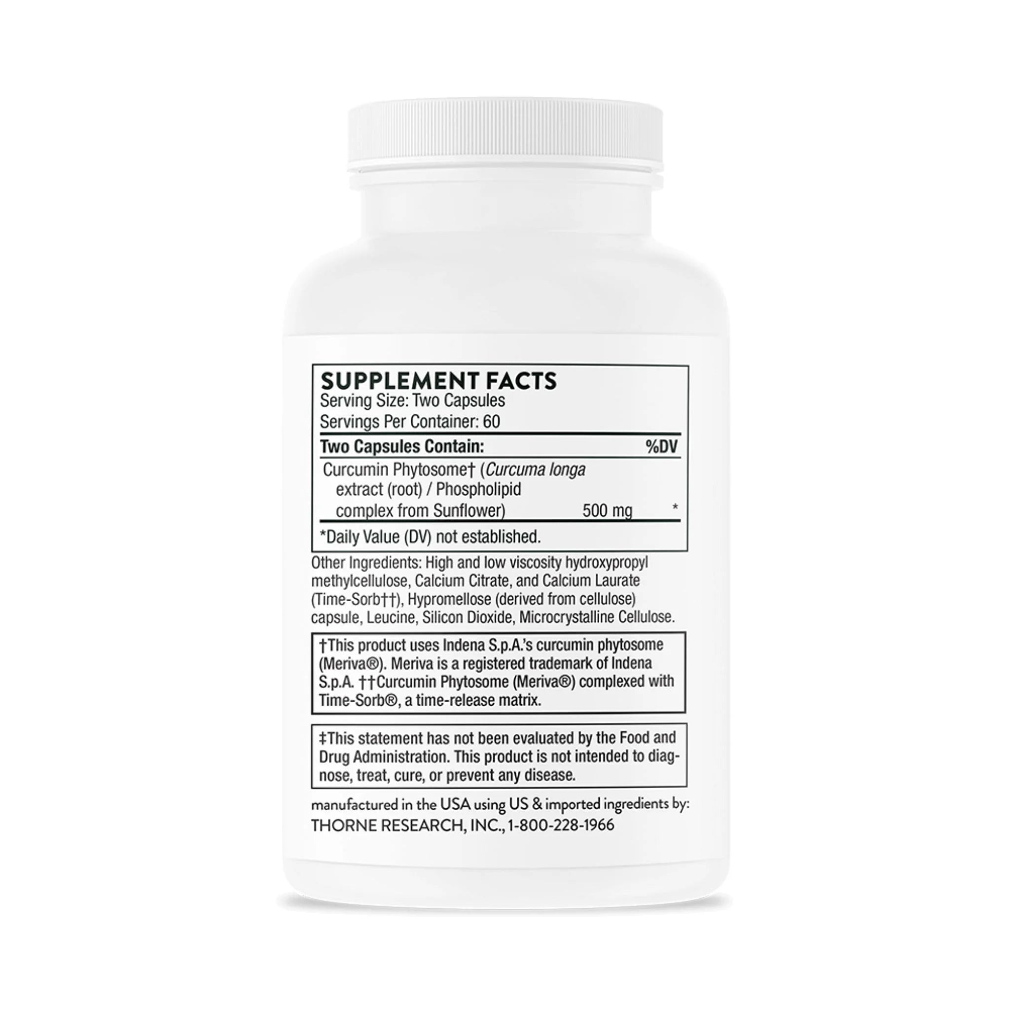Thorne Curcumin Phytosome 150mg 120 Capsules - Nature's Source Inc