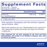 Pure Encapsulations Methylcobalamin 1000mcg 60 Vegetable Capsules
