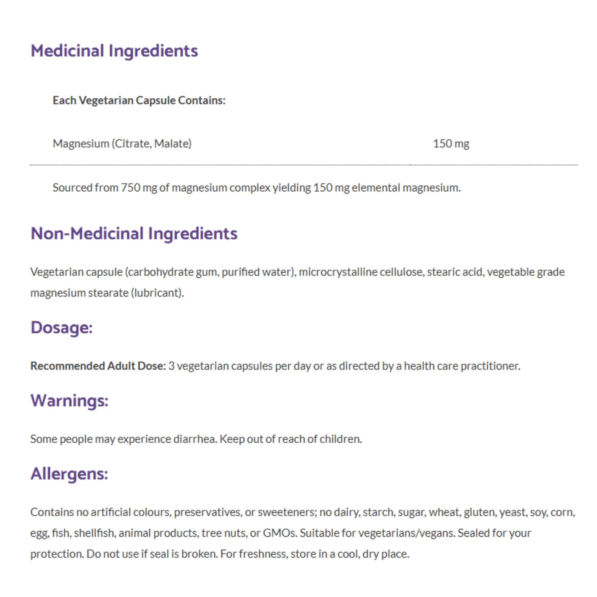 Bioclinic Naturals Mag CitraMal 150mg 90 Veg - Caps - Nature's Source Inc