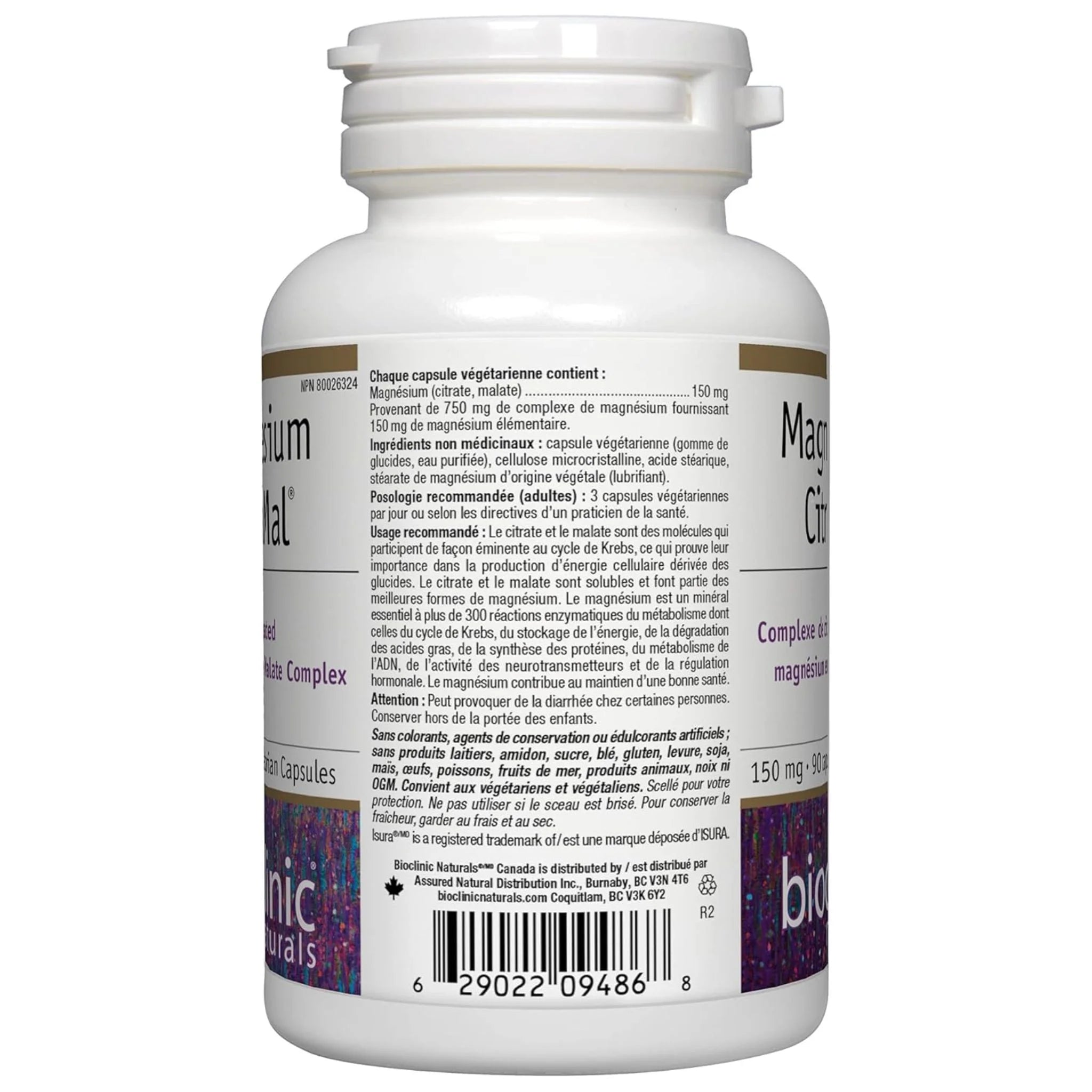 Bioclinic Naturals Mag CitraMal 150mg 90 Veg - Caps - Nature's Source Inc