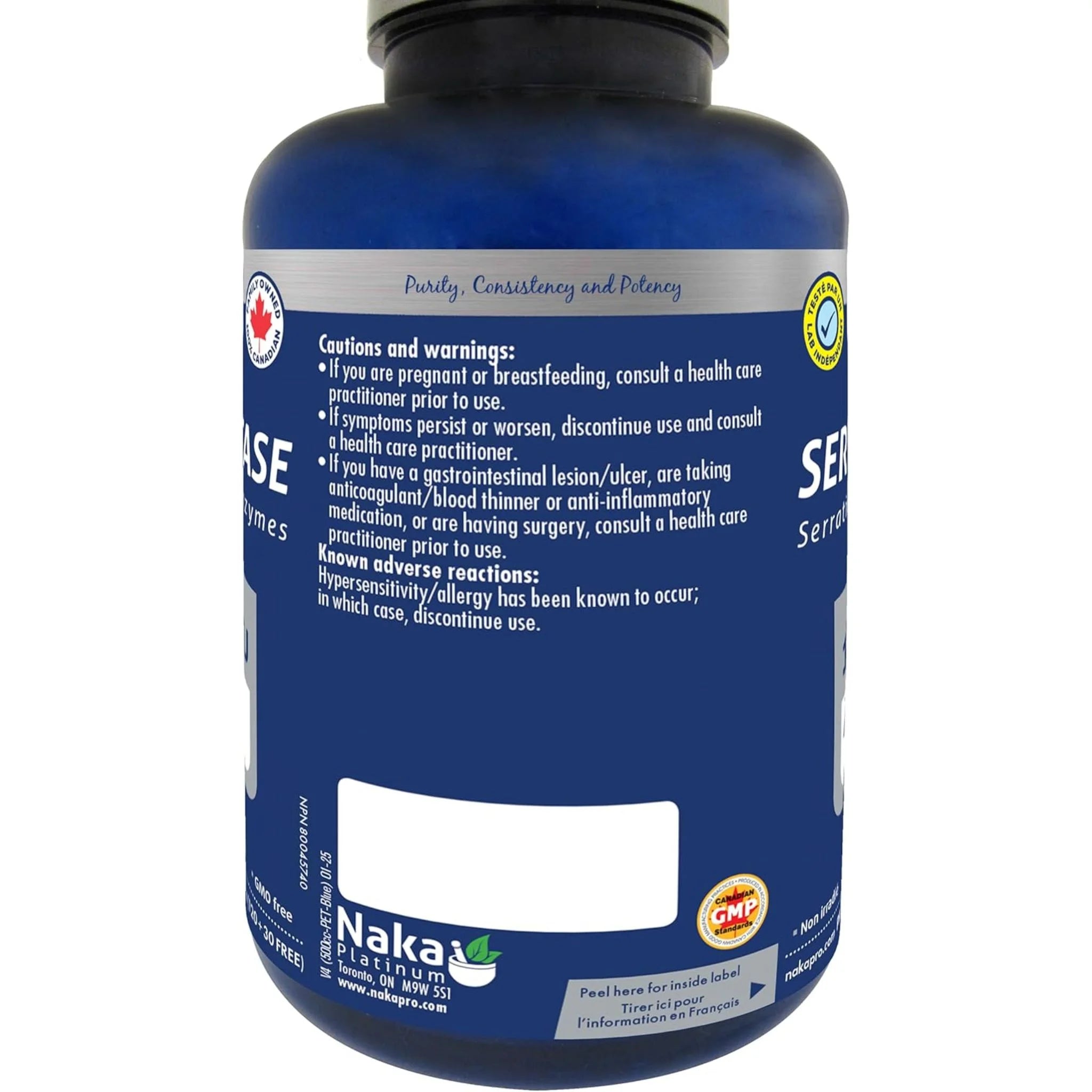 Naka Platinum Serrapeptase 120000 iu 150DR  Veg-Caps