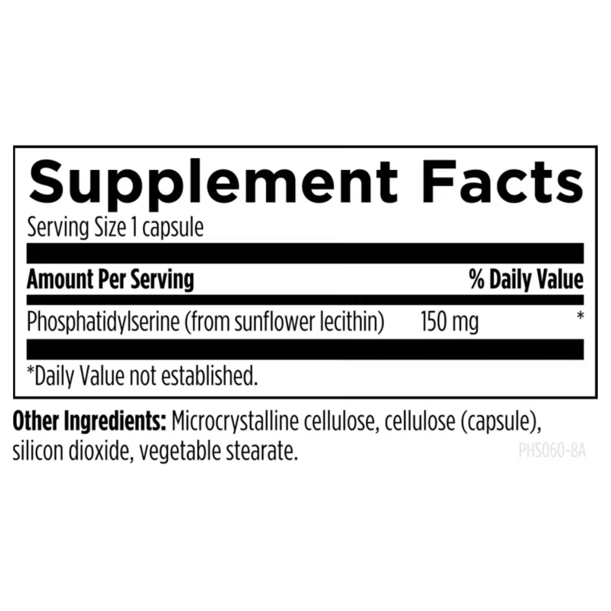 Designs for Health Phosphatidylserine PS 150mg 60 Capsules - Nature's Source Inc