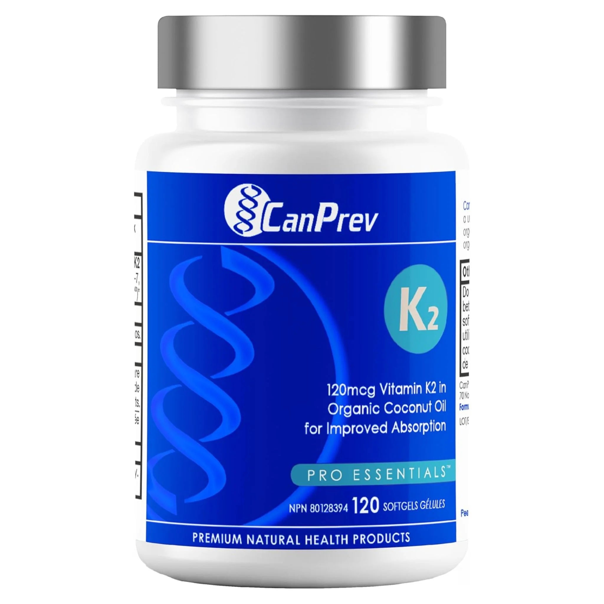CanPrev K2 120mcg Organic Coconut Oil - 120 Softgels - Nature's Source Inc