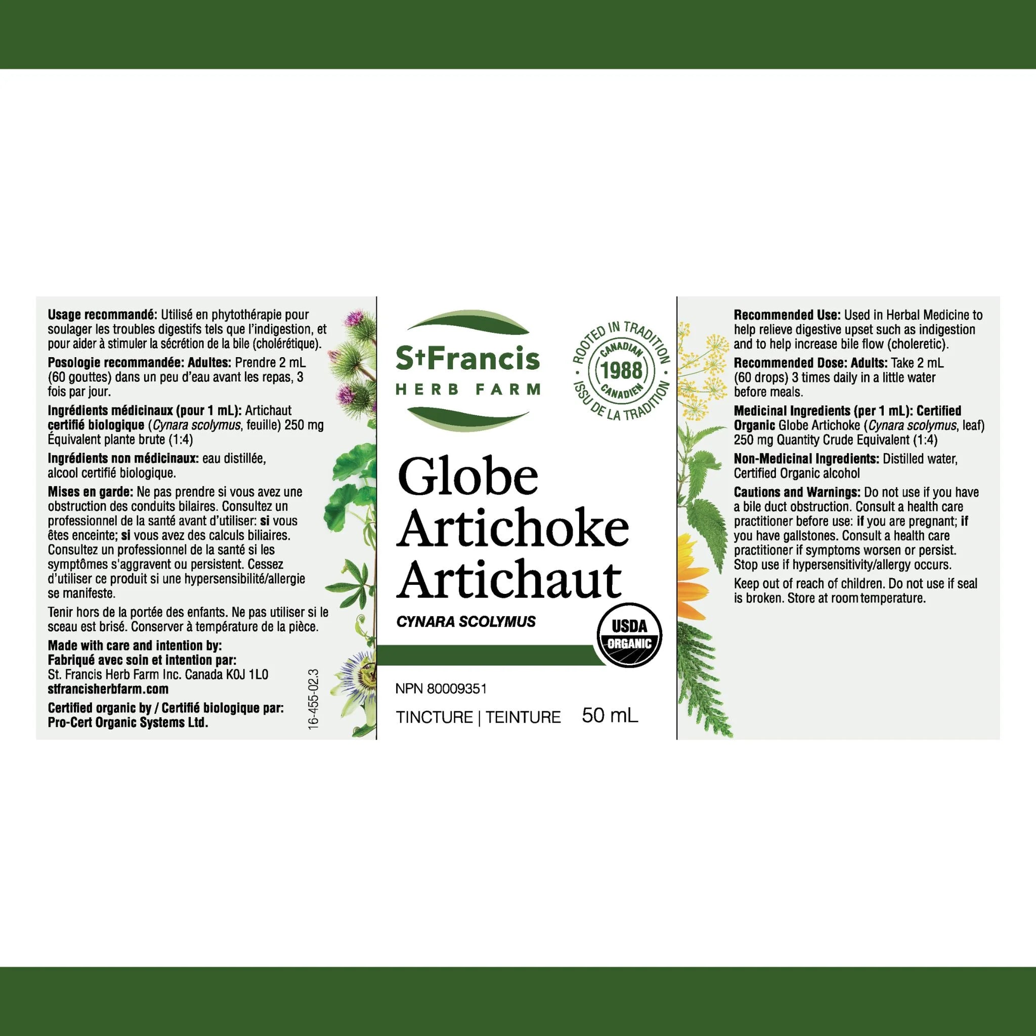 St. Francis Herb Globe Artichoke 50ml - Nature's Source Inc