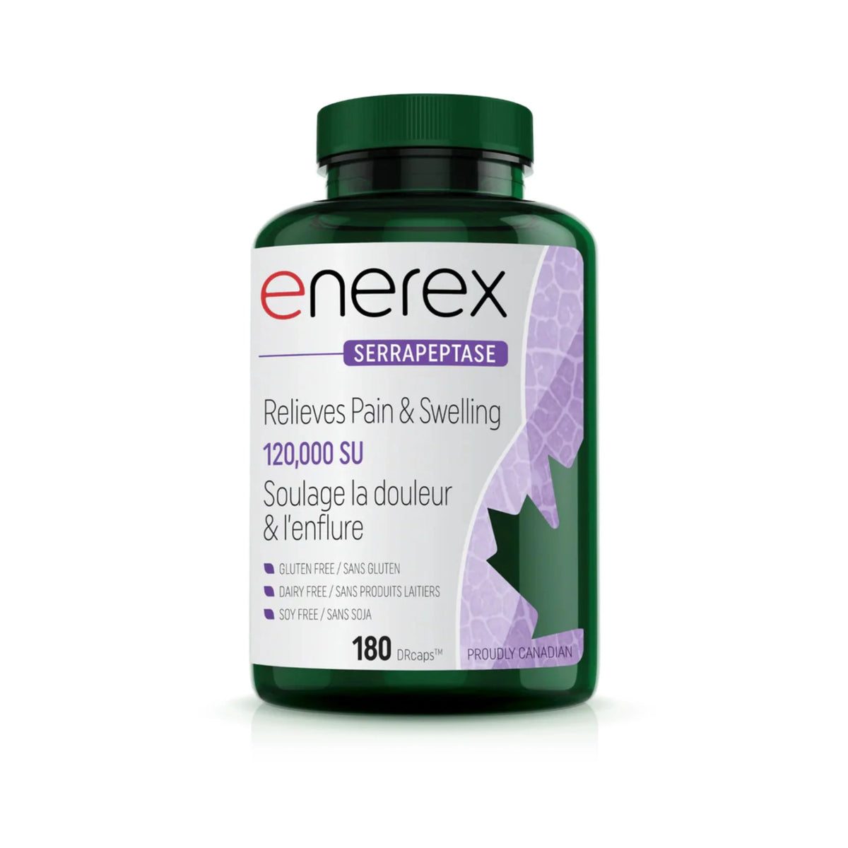 Enerex Serrapeptase 120000 SU 180 Capsules (Pain, Inflammation, Cardiovascular)