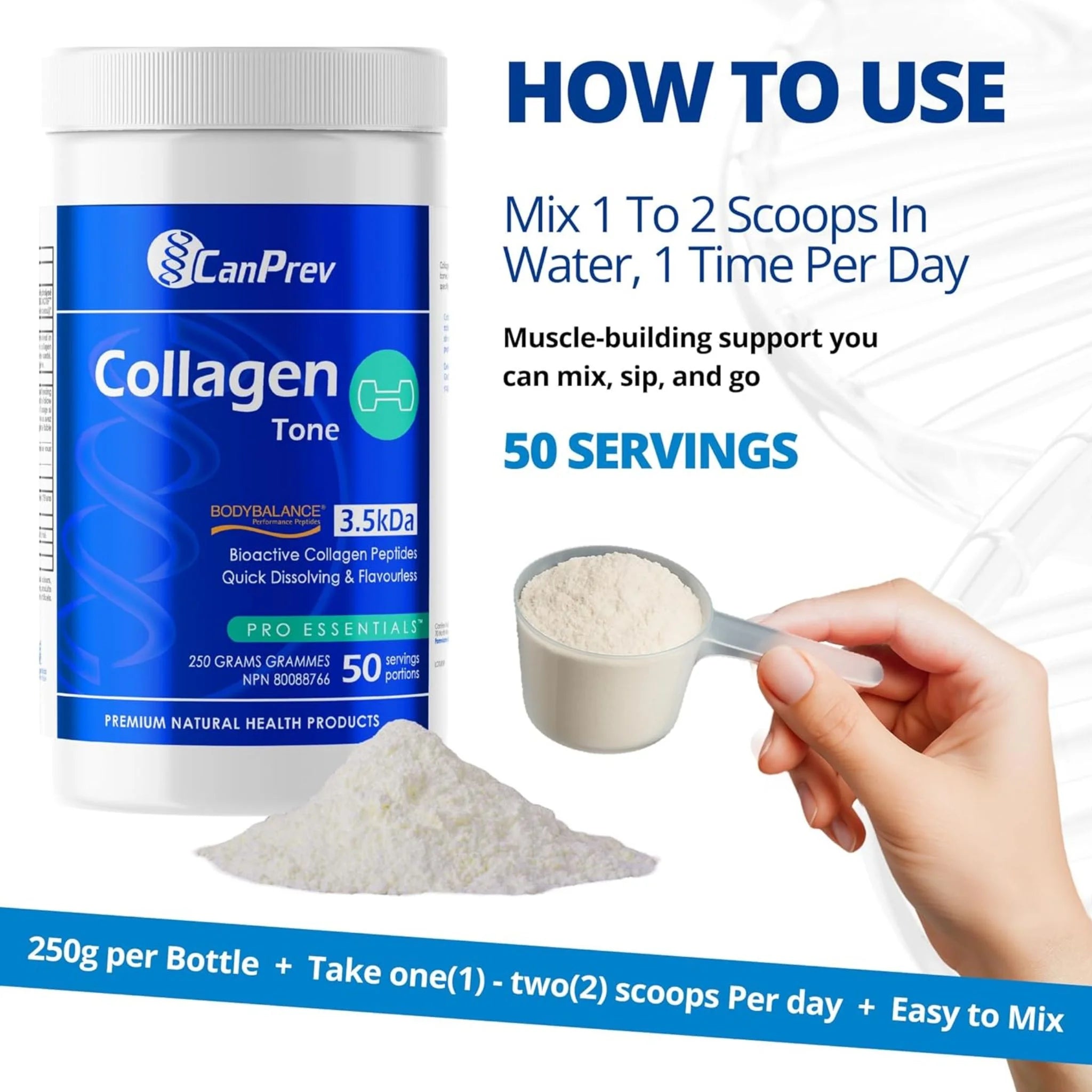CanPrev Collagen Muscle Tone 250g - Nature's Source Inc
