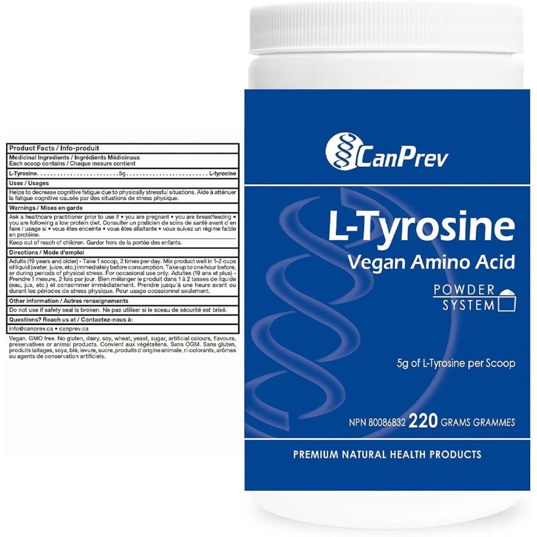 CanPrev L-Tyrosine Vegan Amino Acid 220g