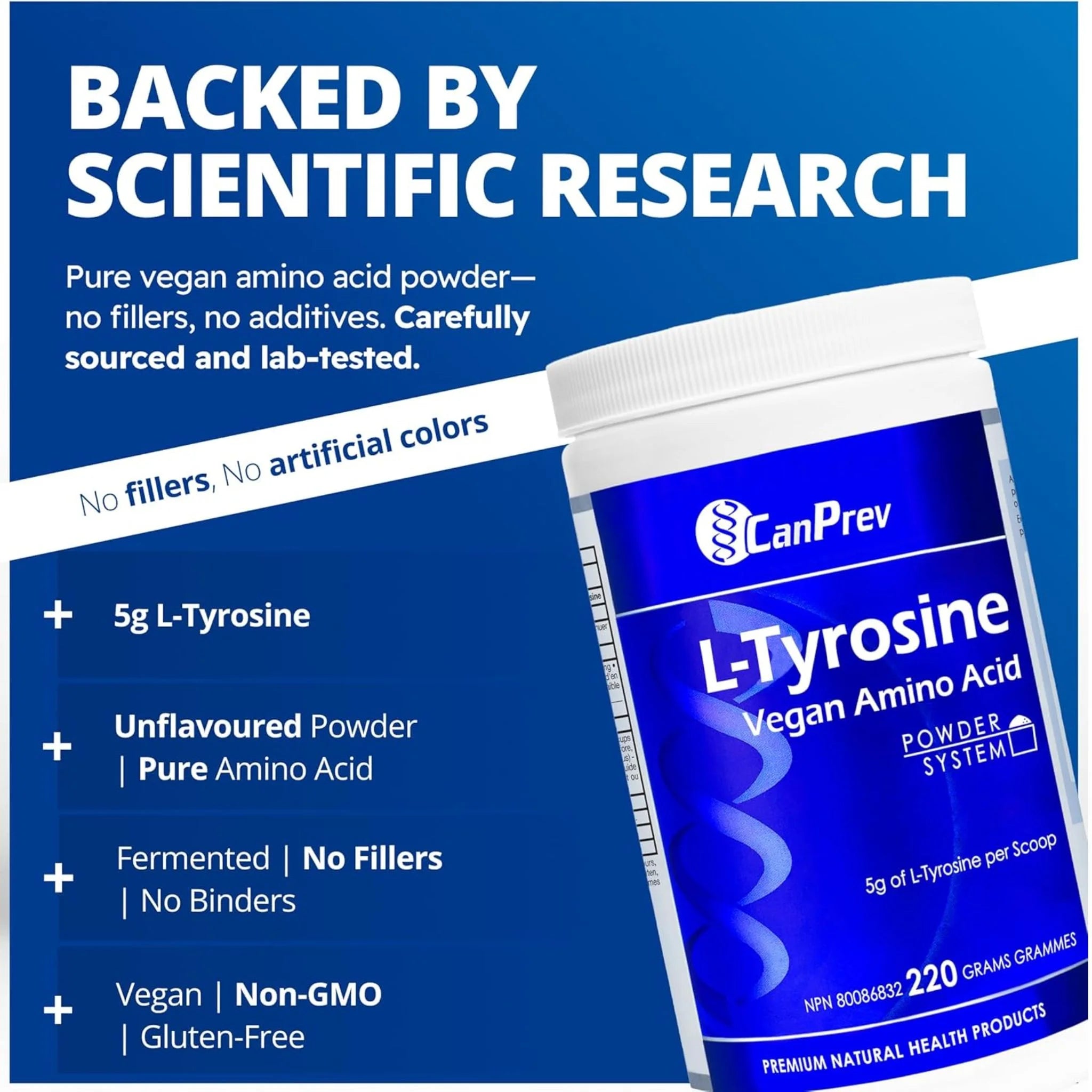 CanPrev L-Tyrosine Vegan Amino Acid 220g