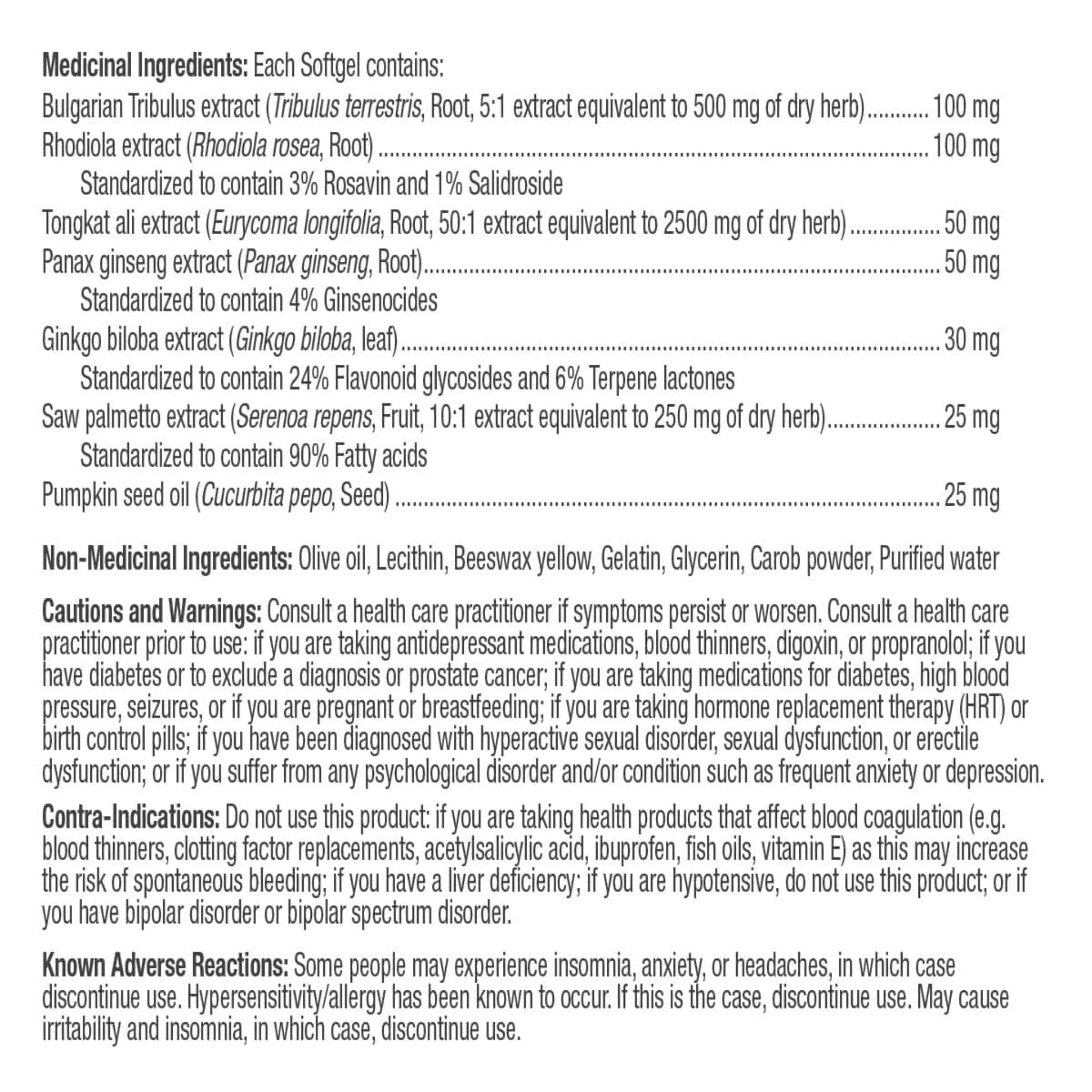 Prairie Naturals Vigor Force - 120 Softgels - Nature's Source Inc