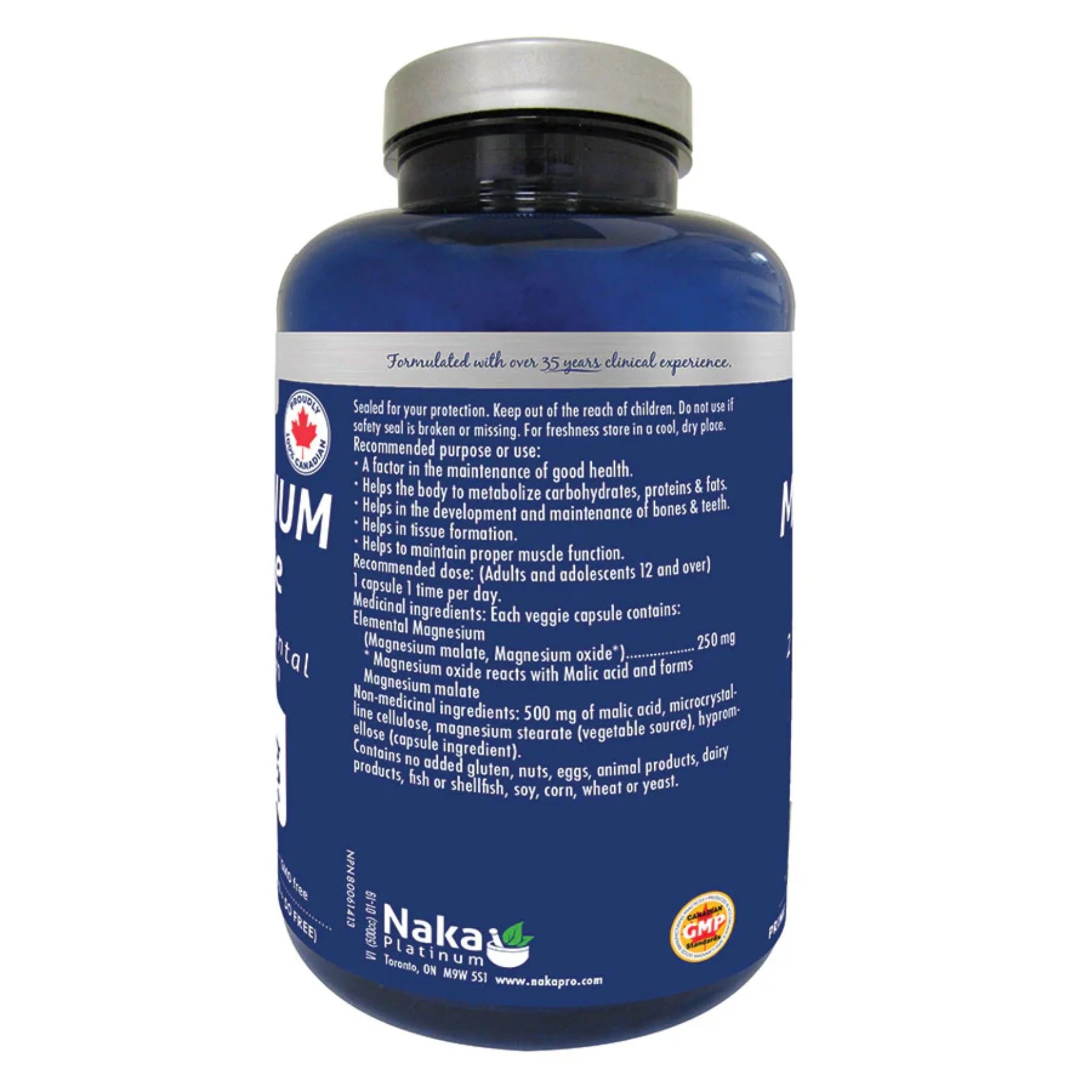 Naka Platinum Magnesium Malate 200 Vegan Capsules