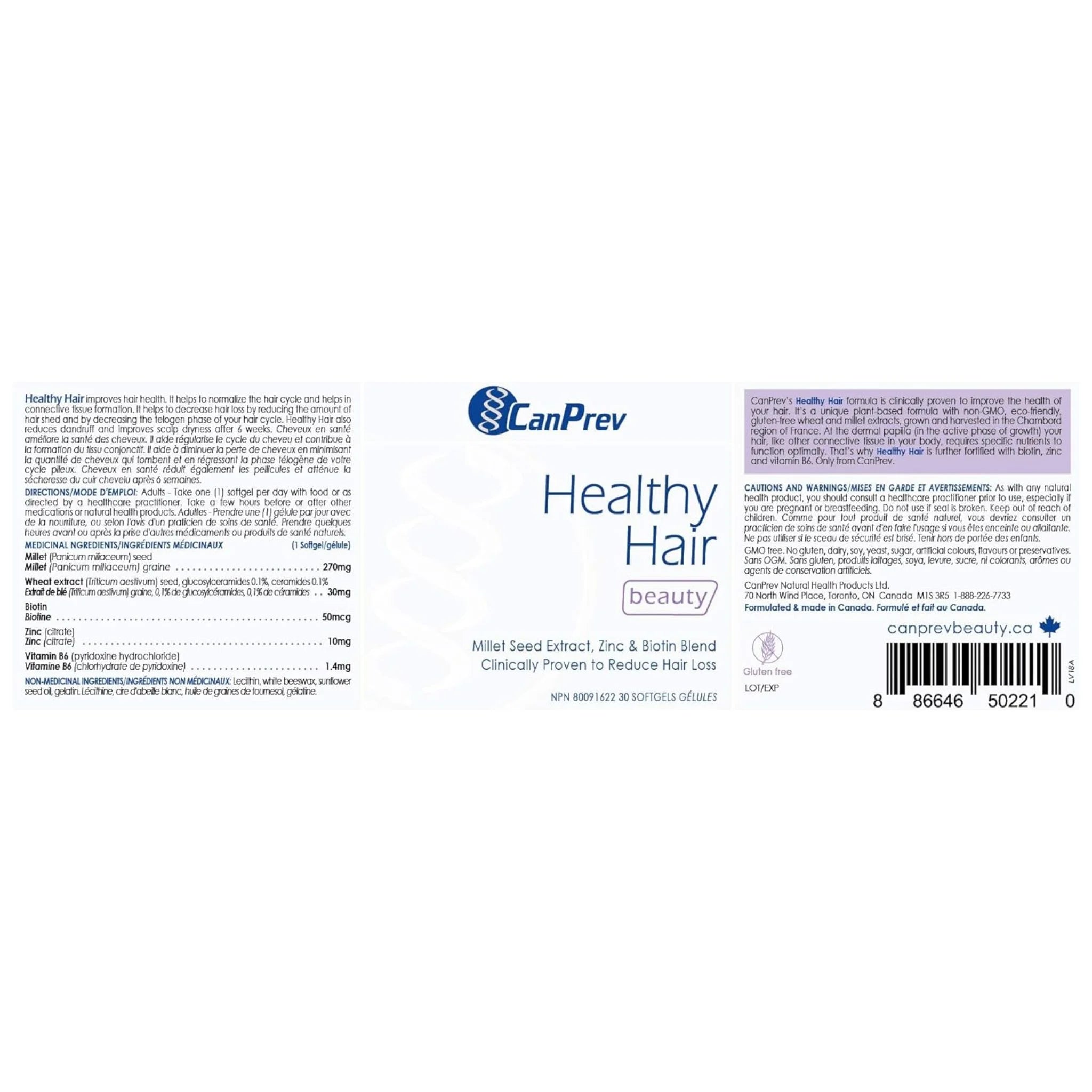 CanPrev Healthy Hair Softgels 30 Count - Nature's Source Inc