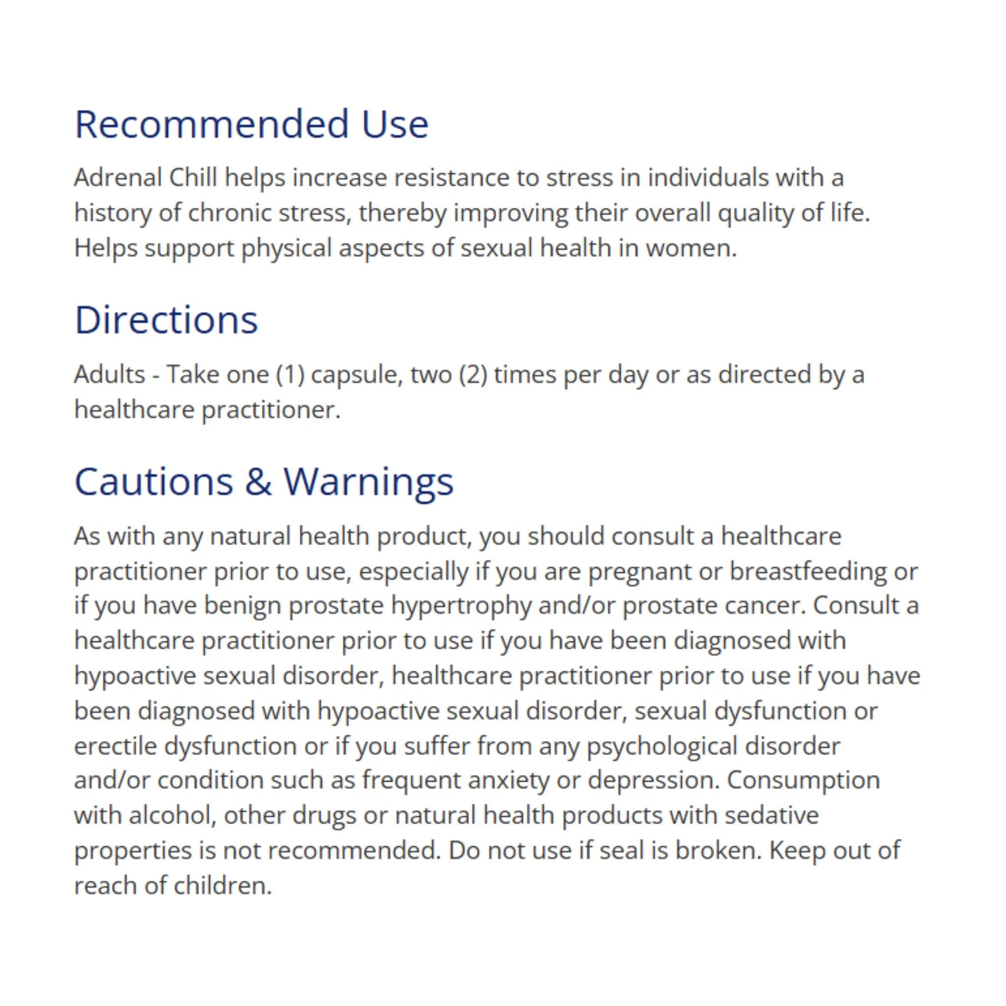 CanPrev Adrenal Chill 90ct - Nature's Source Inc