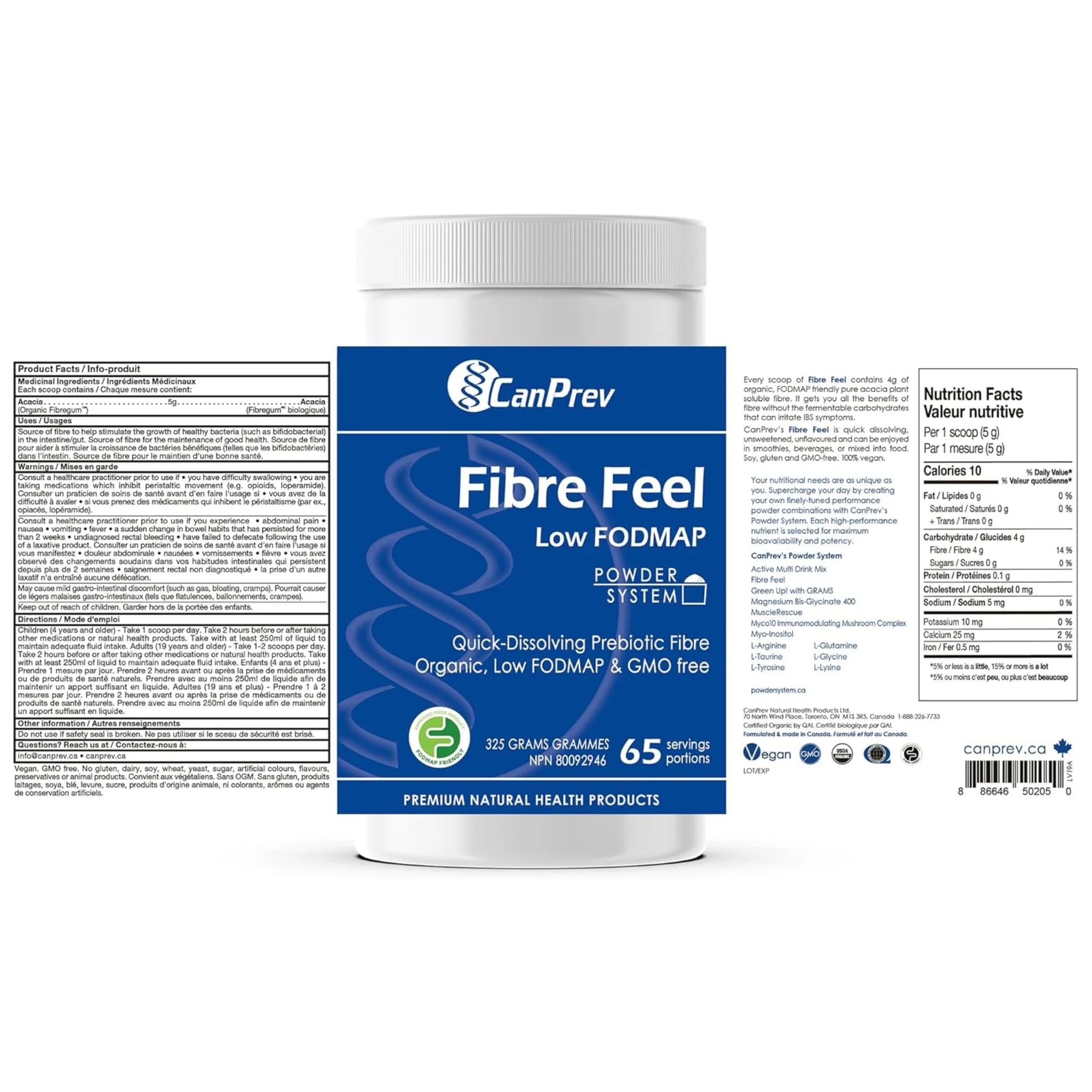 CanPrev Fibre Feel Digest Low FodMap 325G - Nature's Source Inc