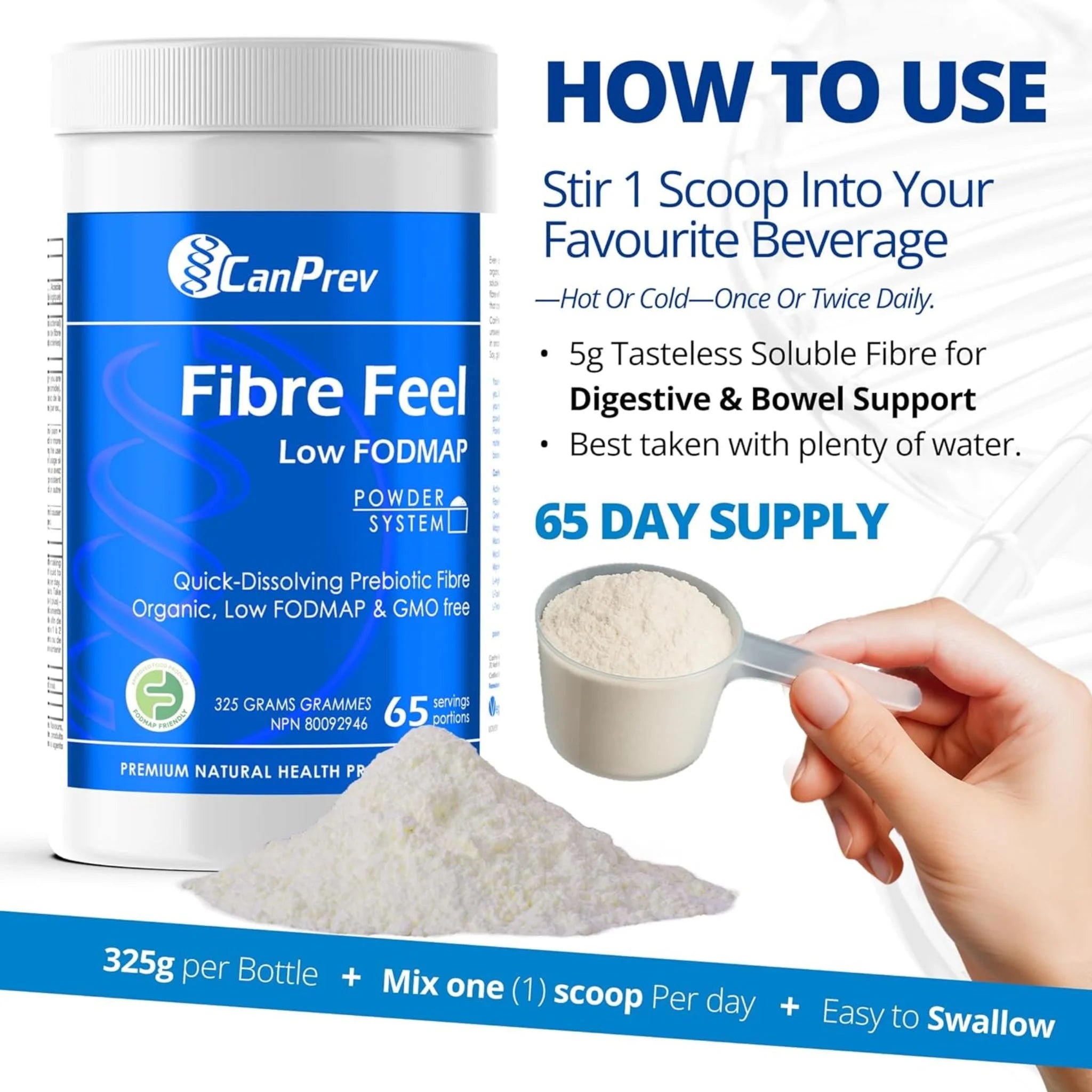 CanPrev Fibre Feel Digest Low FodMap 325G - Nature's Source Inc