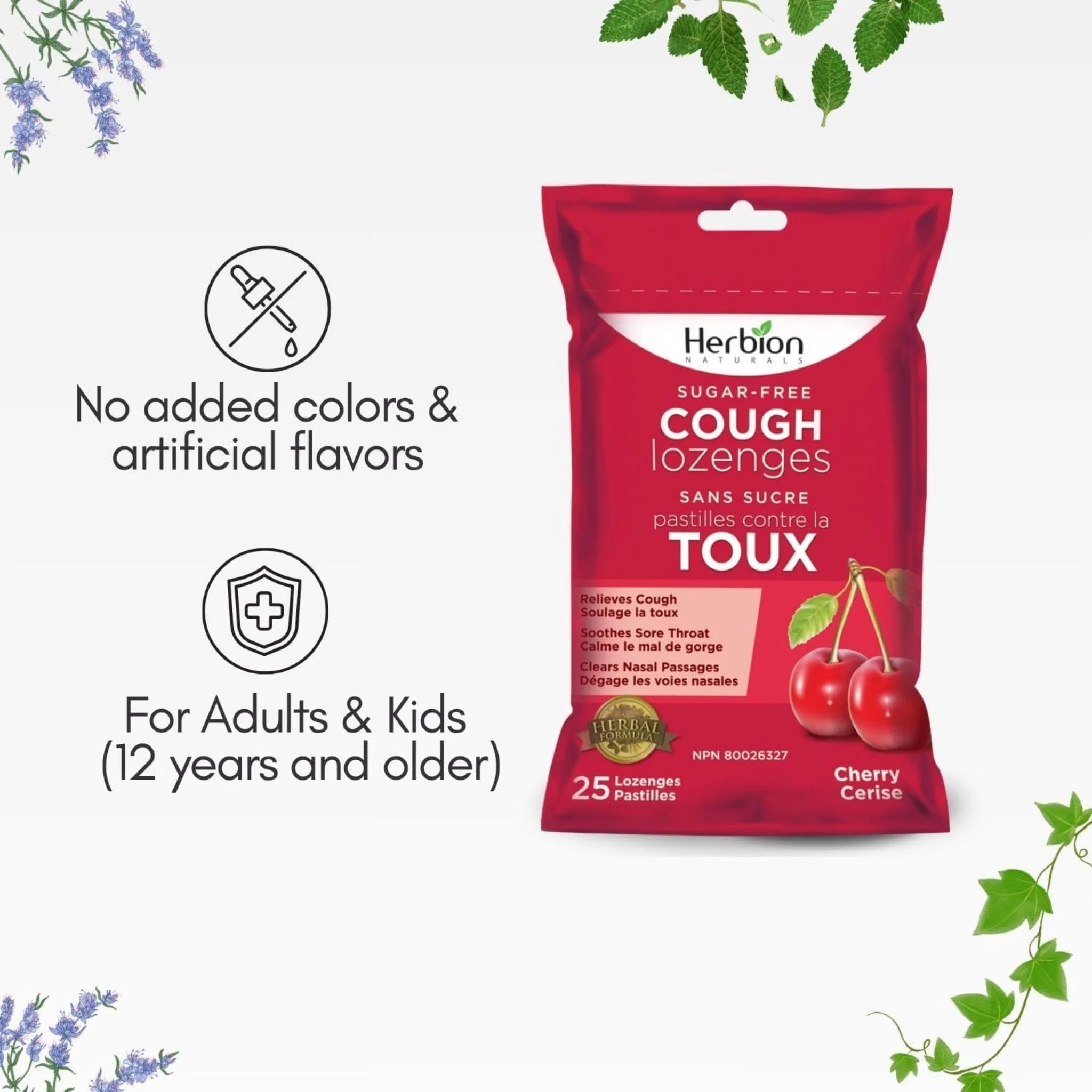 Herbion Sugar-Free Cherry Cough Lozenges - 25 Lozenges