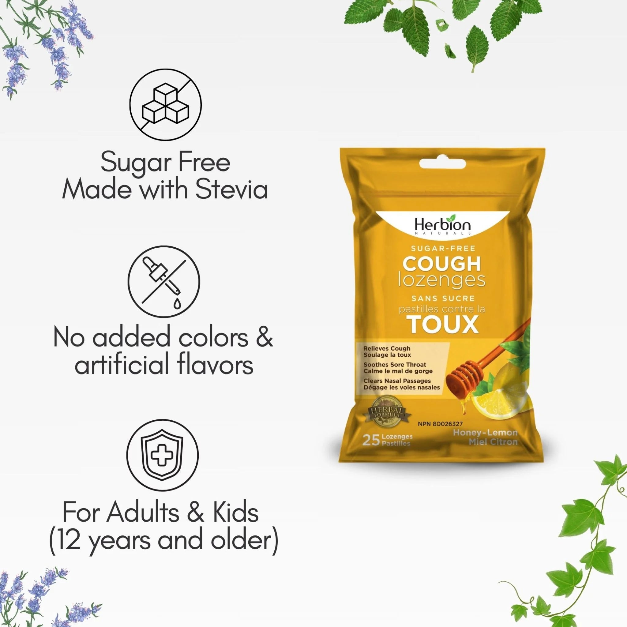 Herbion Sugar-Free Honey-Lemon Cough Lozenges - 25 Lozenges