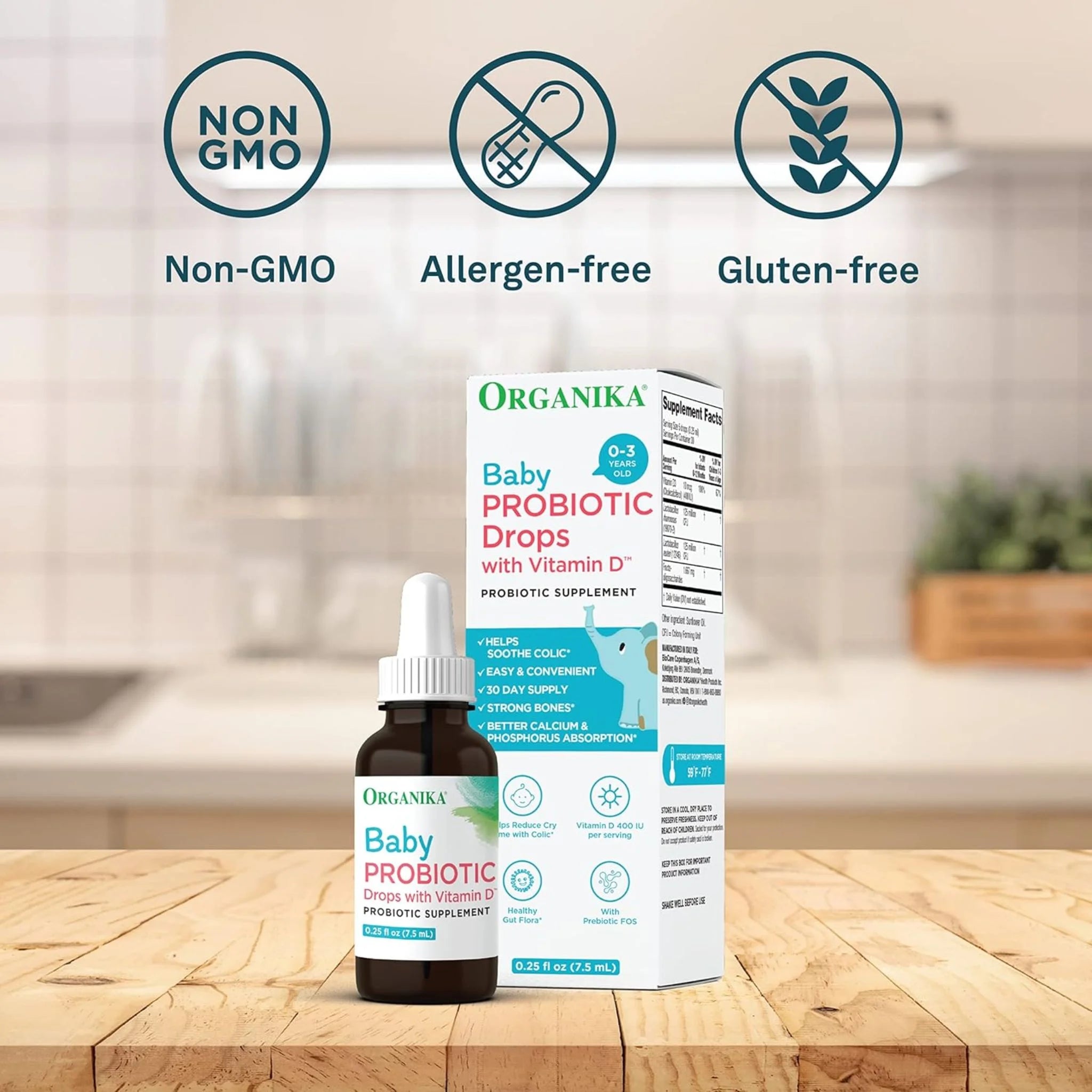 Organika Baby Probiotic Drops with Vitamin D - 7.5 ml