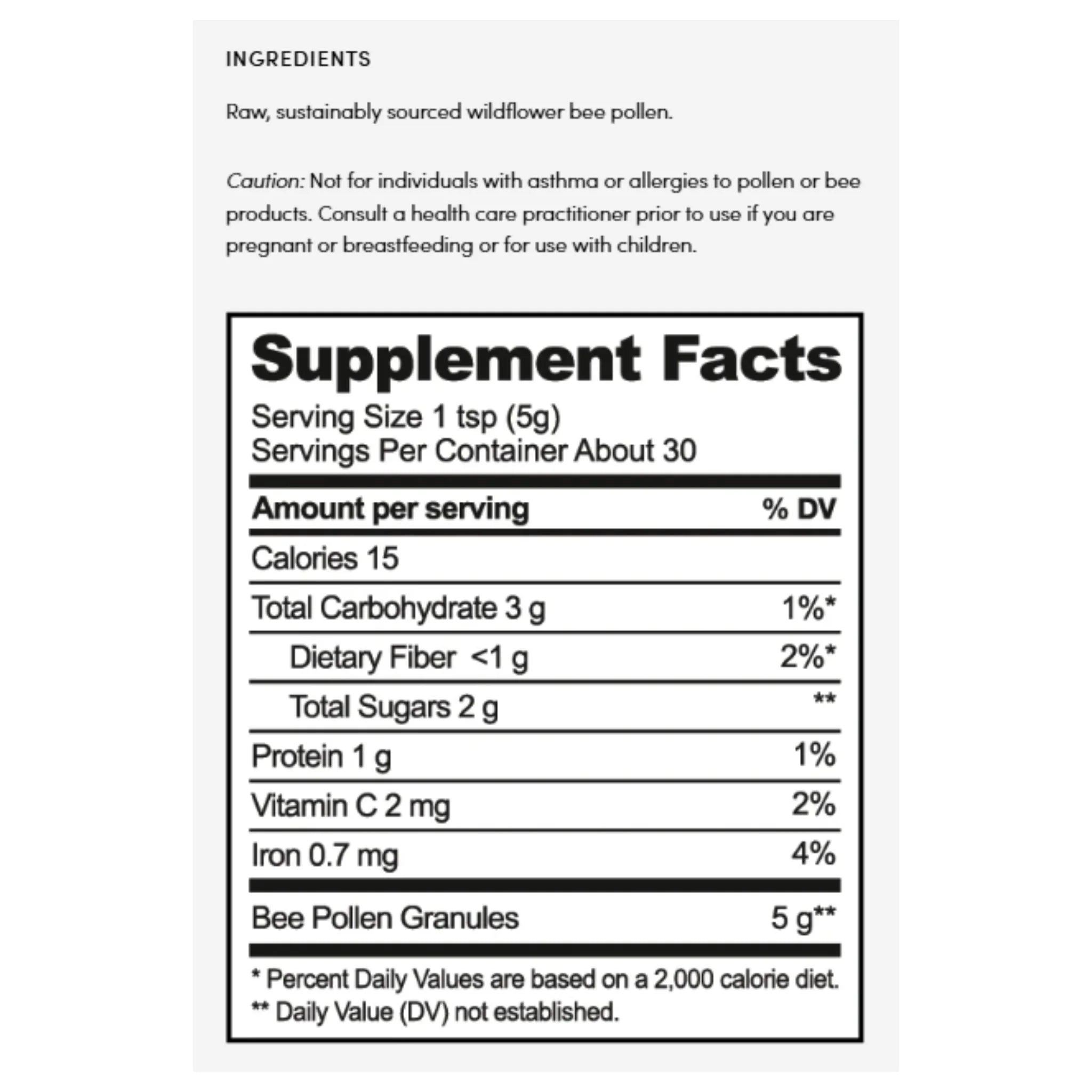 Beekeepers Naturals 100% Raw Canadian Bee Pollen 150g