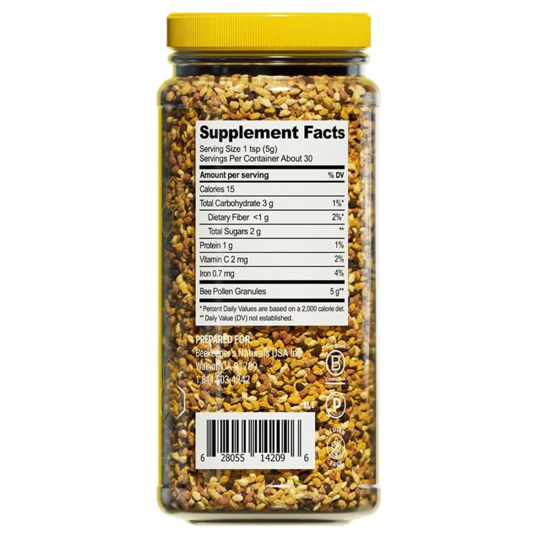 Beekeepers Naturals 100% Raw Canadian Bee Pollen 150g